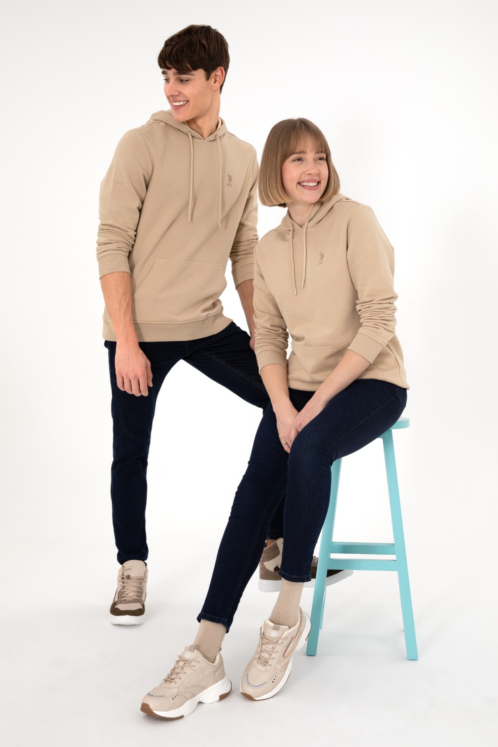 U.S. Polo Assn. Erkek Koyu Yeşil Basic Sweatshirt 50295167-VR079 görsel 2