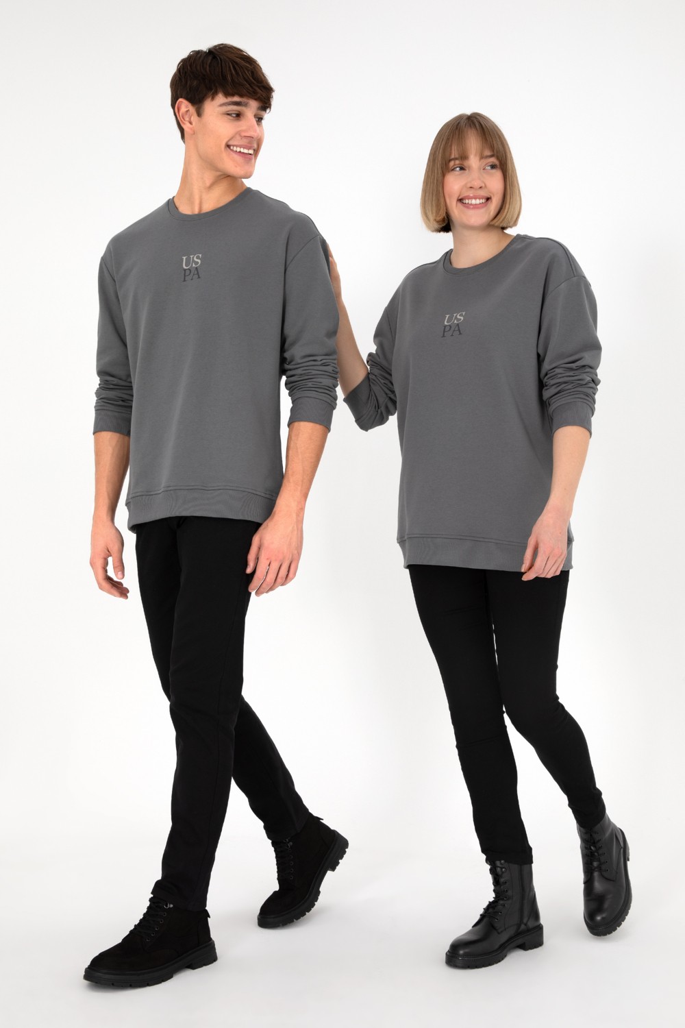 U.S. Polo Assn. Erkek Comfort Fit Bisiklet Yaka Siyah Basic Sweatshirt 50293420-VR046 görsel 8