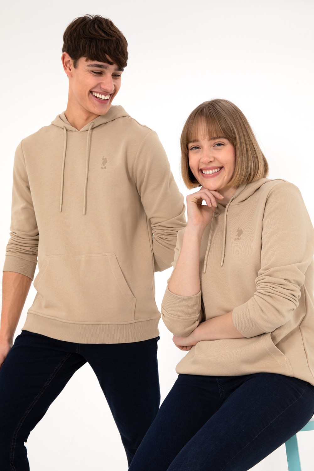U.S. Polo Assn. Erkek Koyu Yeşil Basic Sweatshirt 50295167-VR079