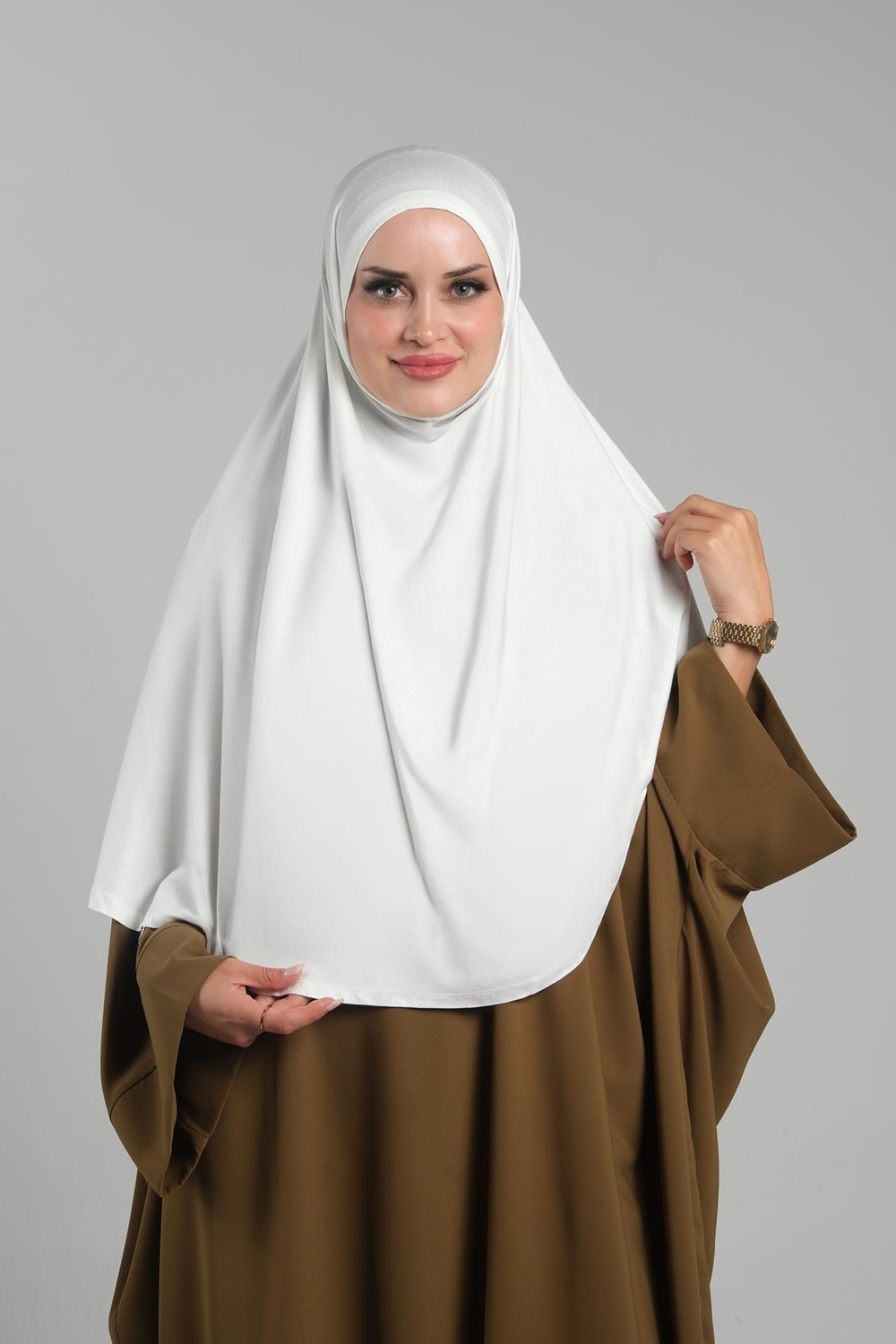 Hürrem Bone Lacivert Pratik Hazır Geçmeli Tesettür Eşarp Viskon Pratik Namaz Örtüsü 2201_02 görsel 7