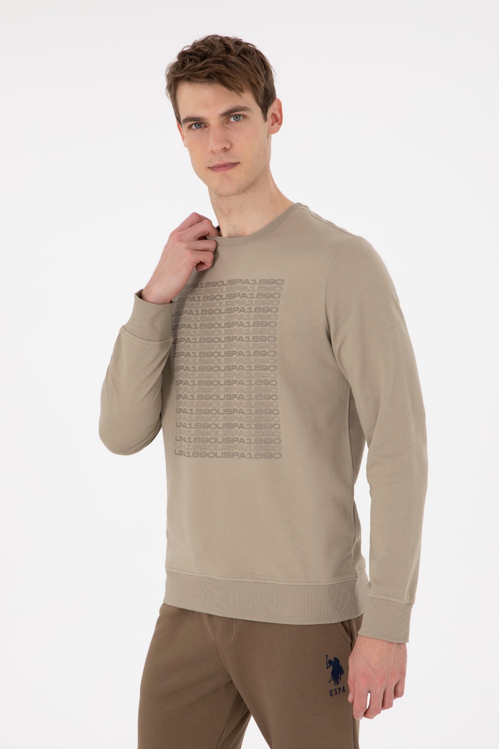 U.S. Polo Assn. Erkek Regular Fit Bisiklet Yaka Antrasit Sweatshirt 50293461-VR006