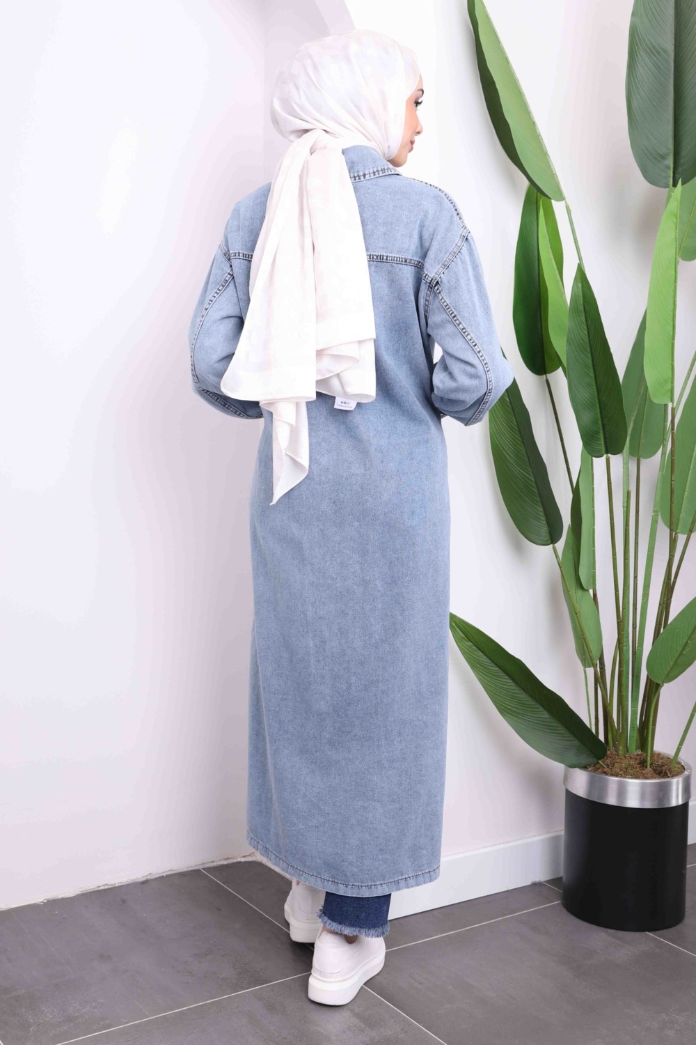 İmaj Butik Siyah Cepli Düğmeli Kot Kap görsel 4