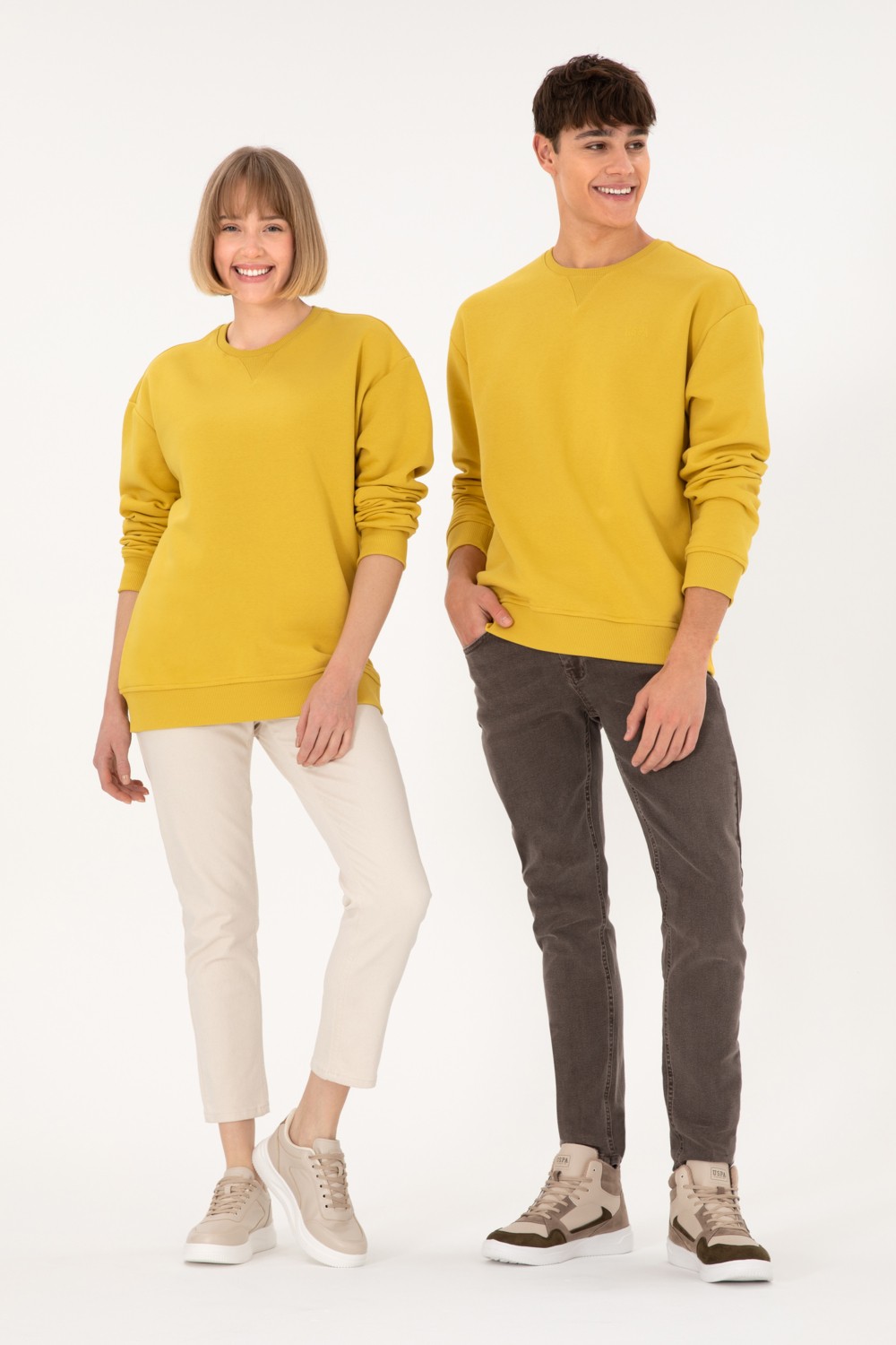 U.S. Polo Assn. Erkek Bisiklet Yaka Gri Melanj Basic Şardonlu Sweatshirt 50295148-VR086 görsel 8