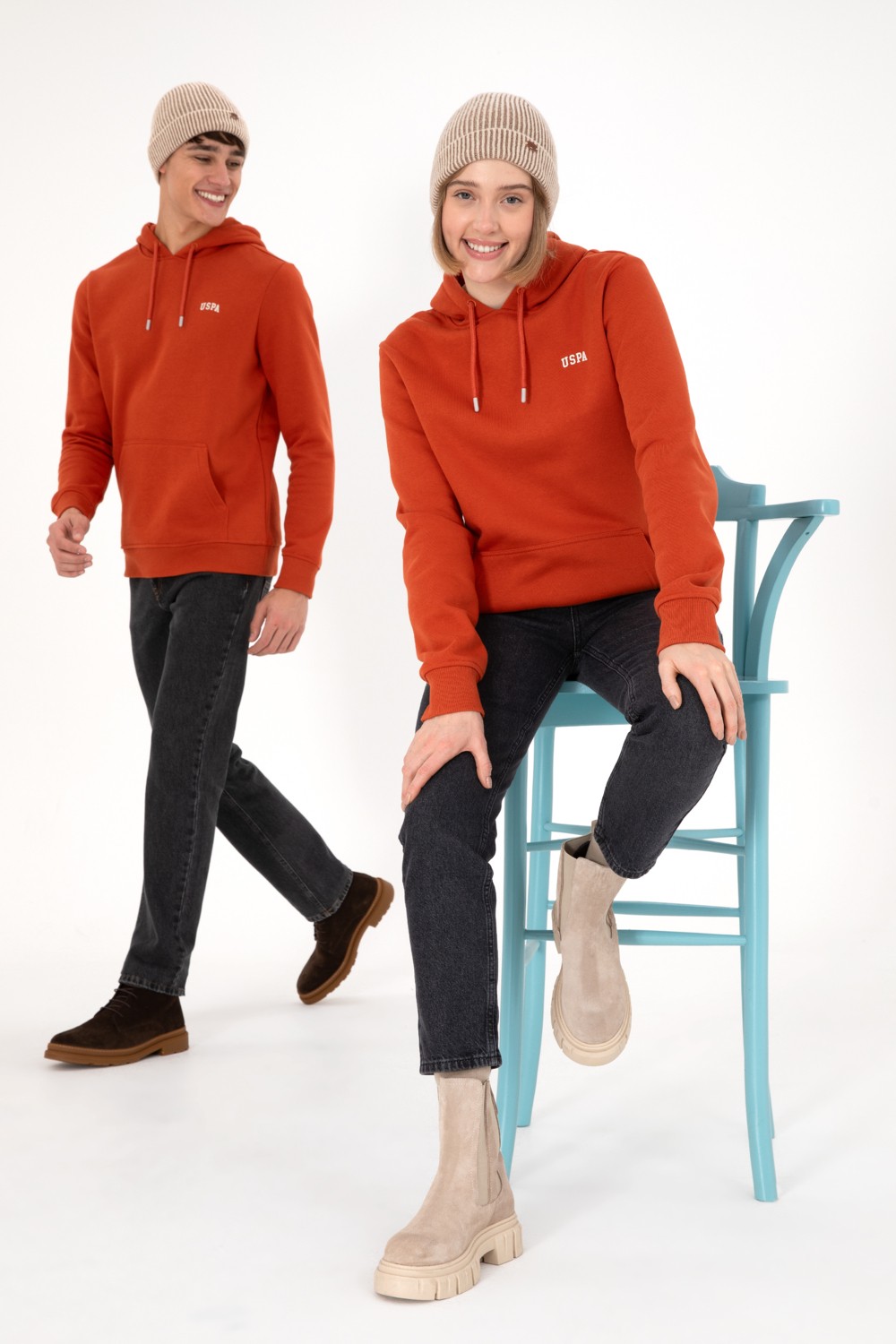 U.S. Polo Assn. Erkek Kapüşonlu Fıstık Yeşili Basic Şardonlu Sweatshirt 50295176-VR087 görsel 3