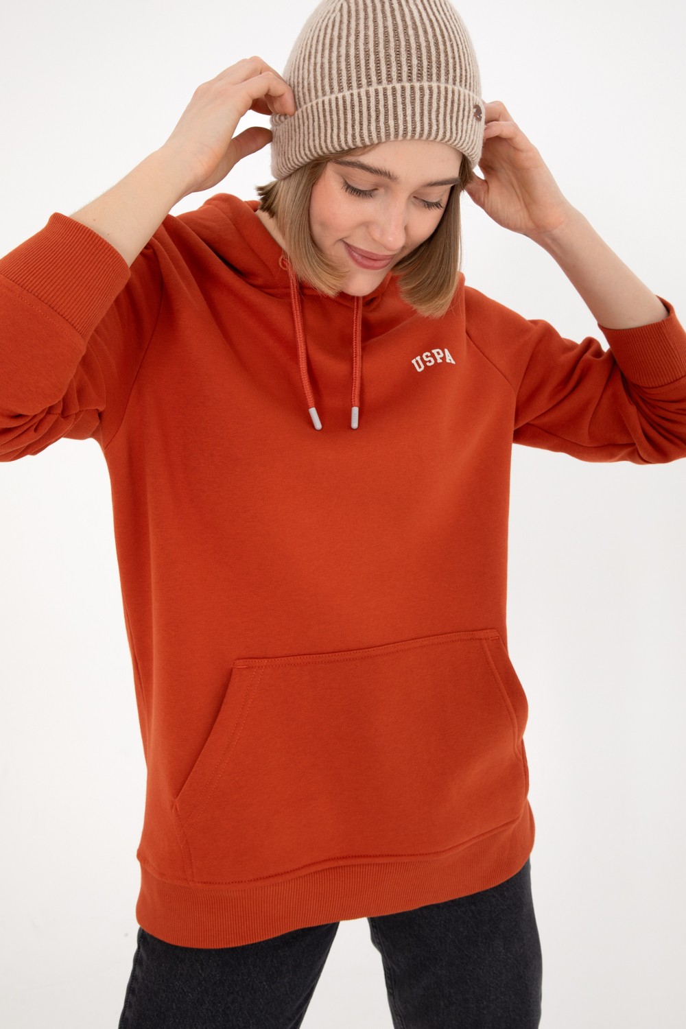 U.S. Polo Assn. Erkek Kapüşonlu Fıstık Yeşili Basic Şardonlu Sweatshirt 50295176-VR087 görsel 2