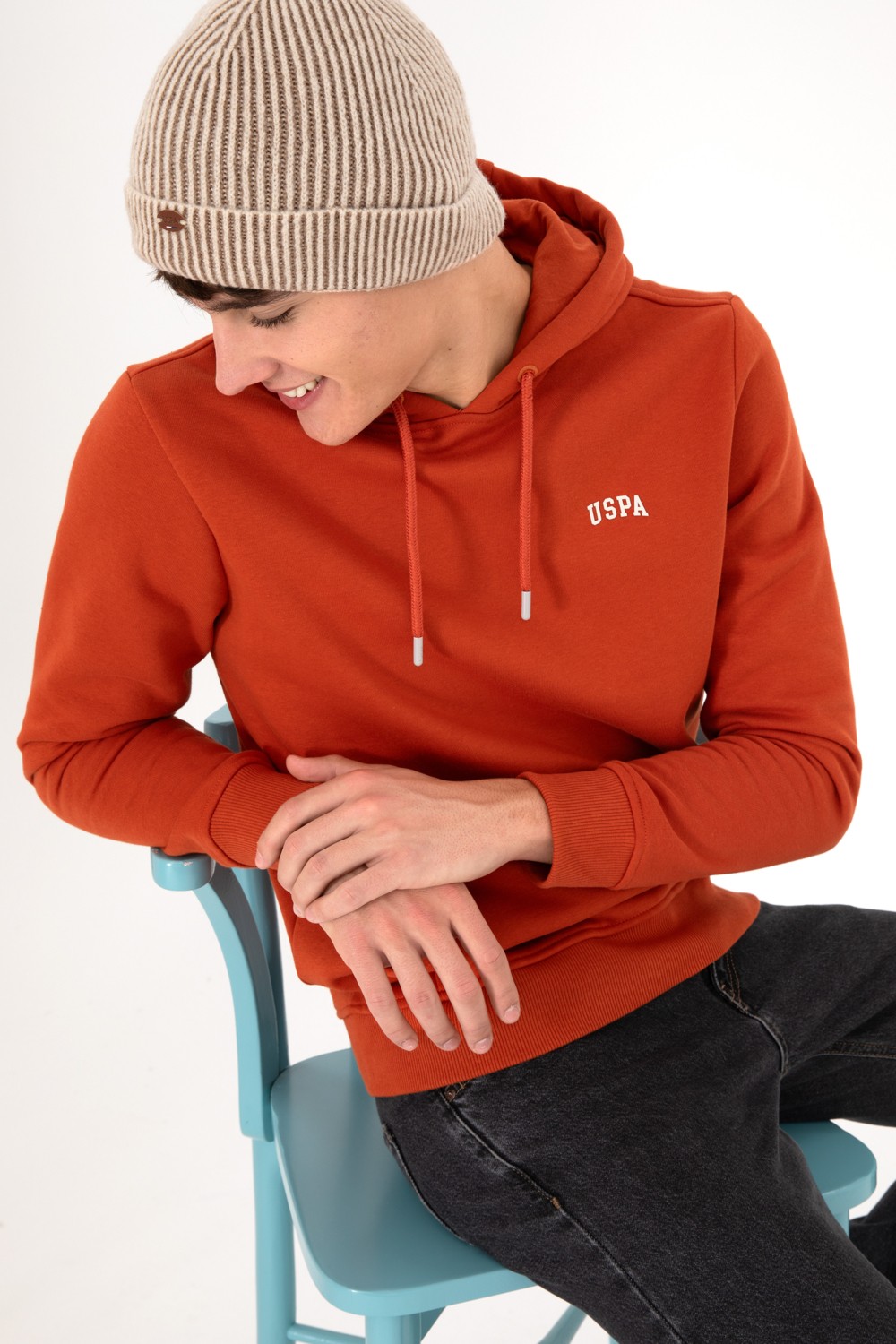 U.S. Polo Assn. Erkek Kapüşonlu Fıstık Yeşili Basic Şardonlu Sweatshirt 50295176-VR087