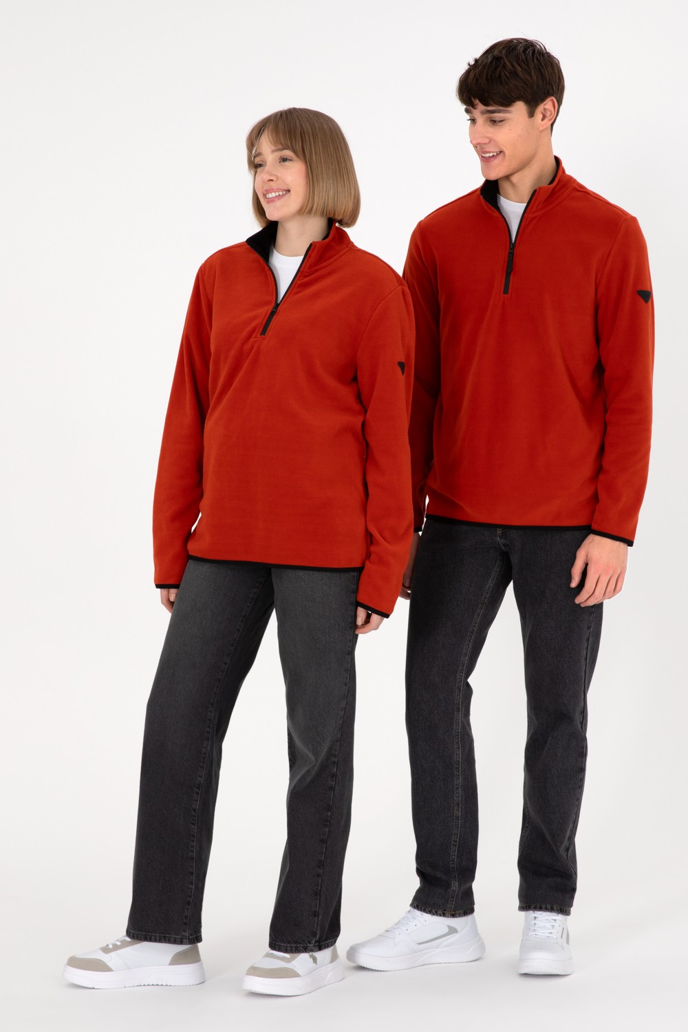 U.S. Polo Assn. Erkek Yarım Fermuarlı Haki Basic Polar Sweatshirt 50298085-VR027 görsel 2