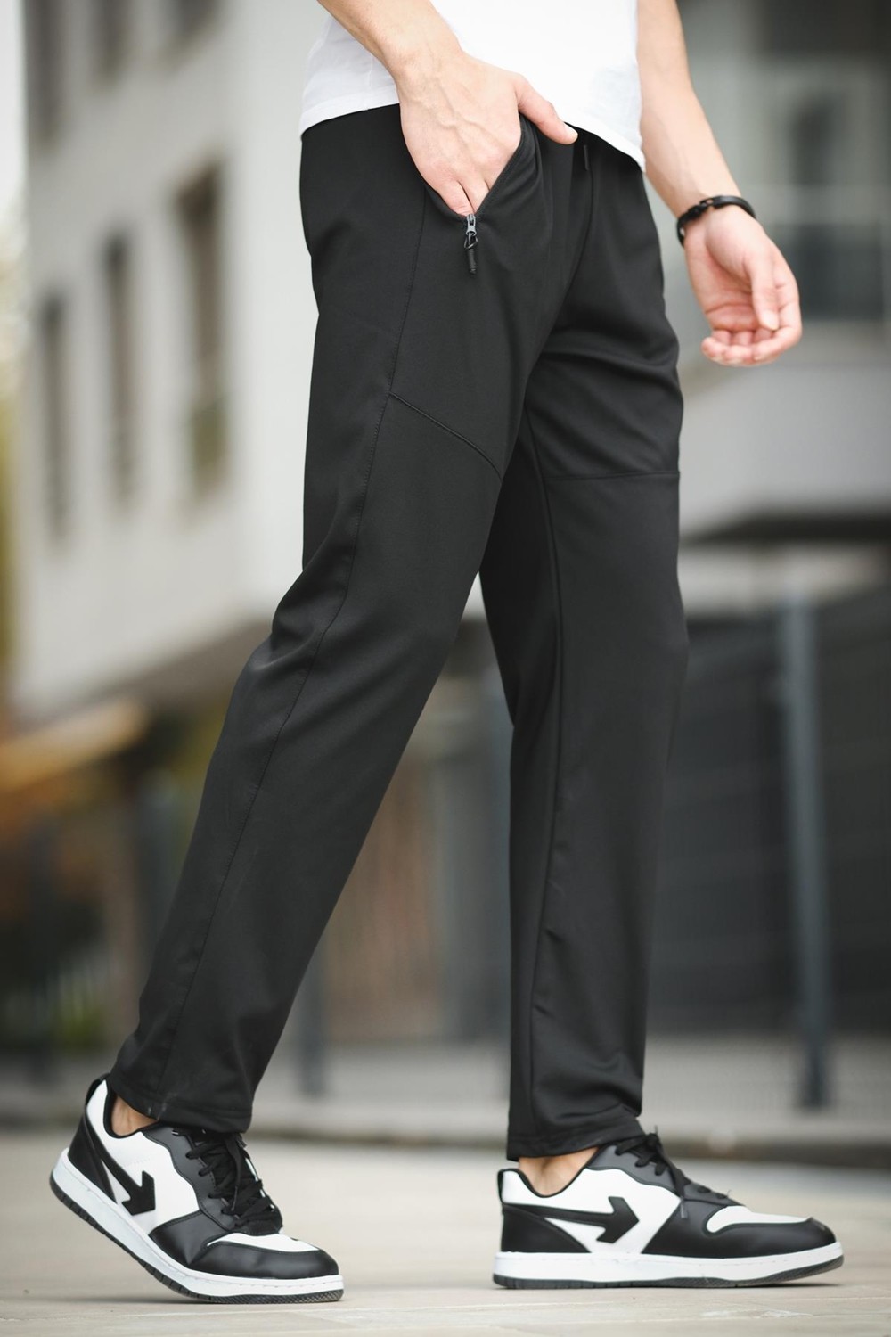 Oksit Dalgıç Scuba Kumaş Slim Fit Dikiş Detaylı Düz Paça Eşofman Altı Erkek L Beden görsel 3