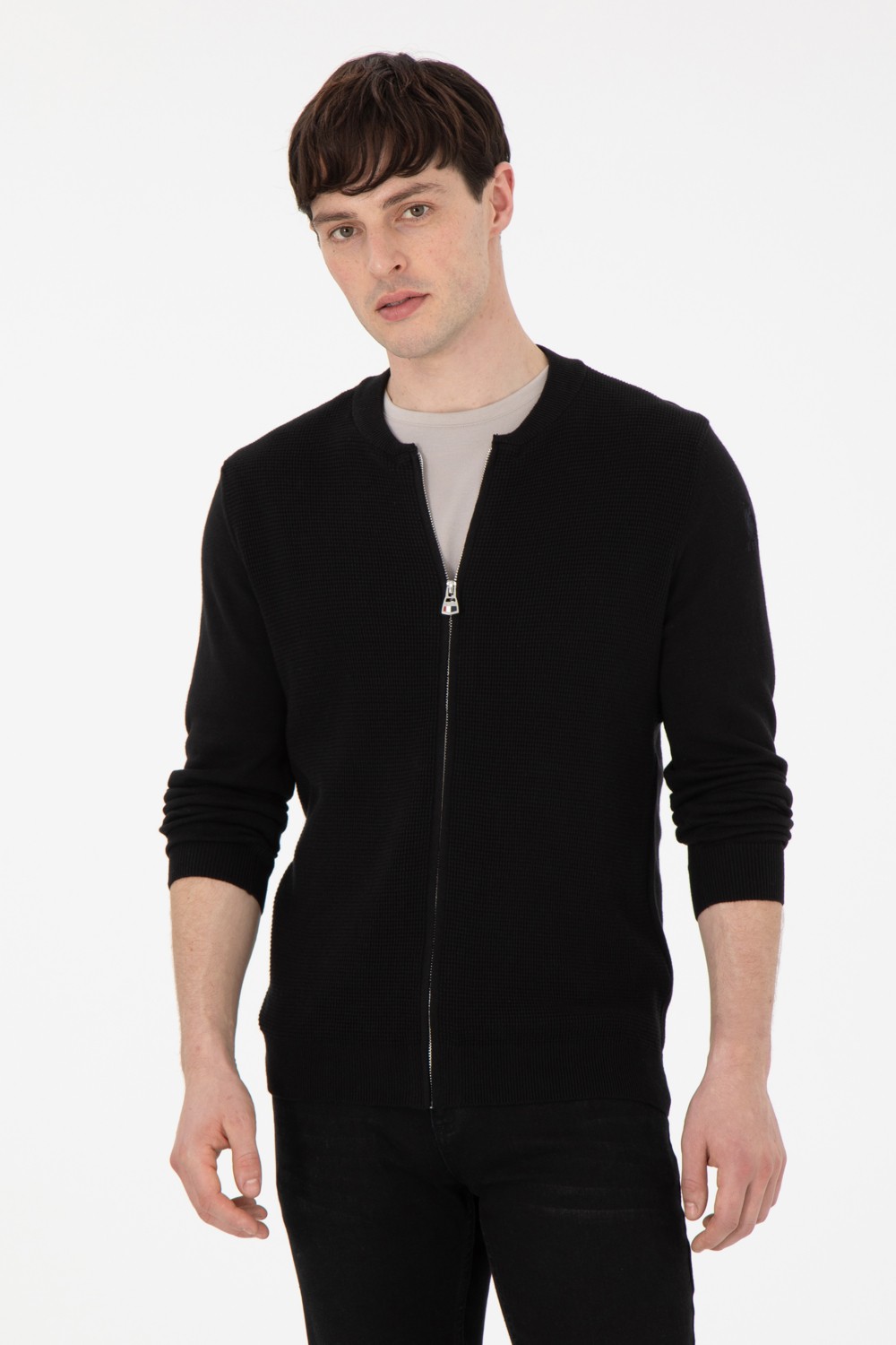U.S. Polo Assn. Erkek Gri Melanj Hırka (Triko) 50288870-VR086