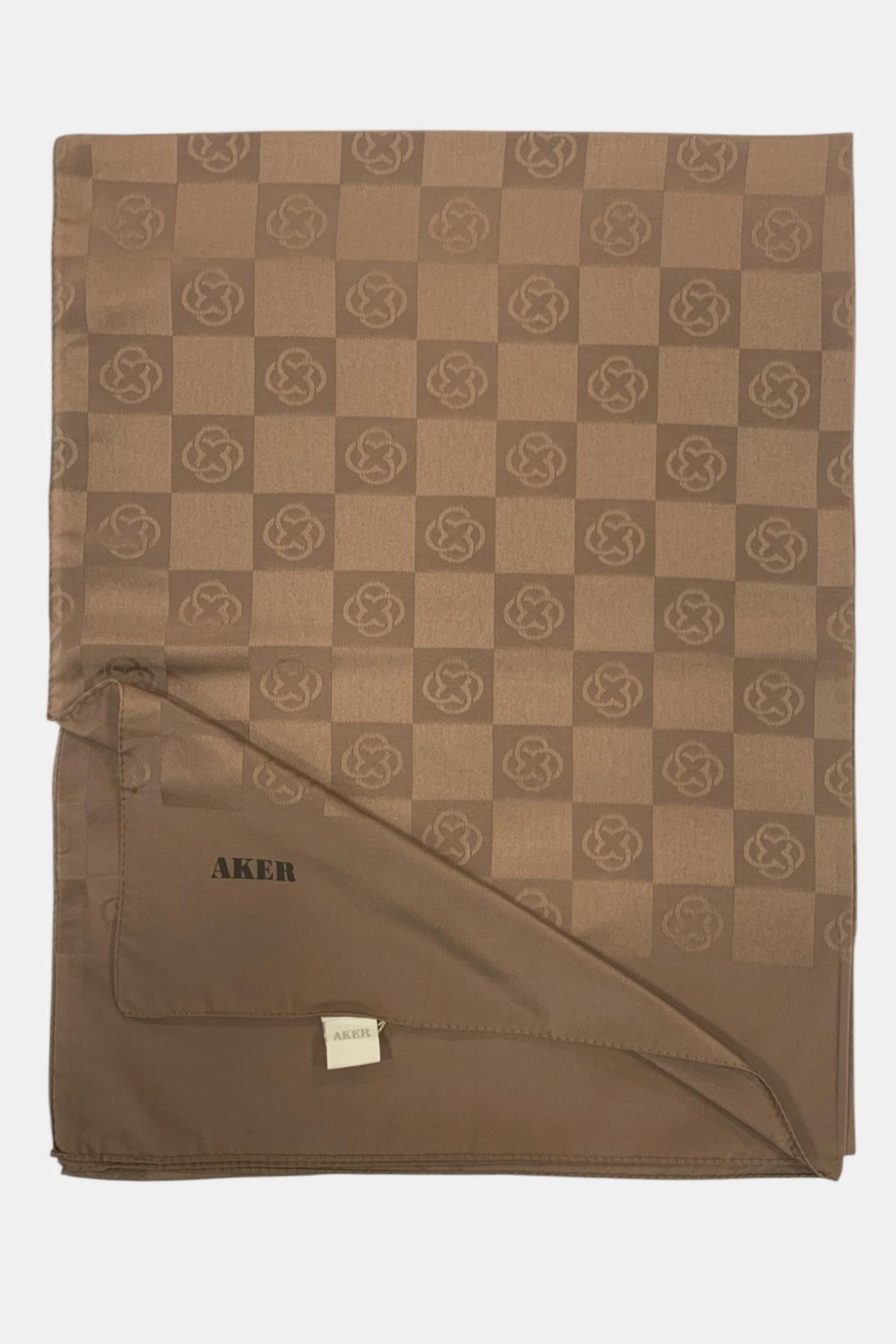 Aker Monogram Şal - Yeni Dama Desenli - Sütlü Kahve 981 görsel 2