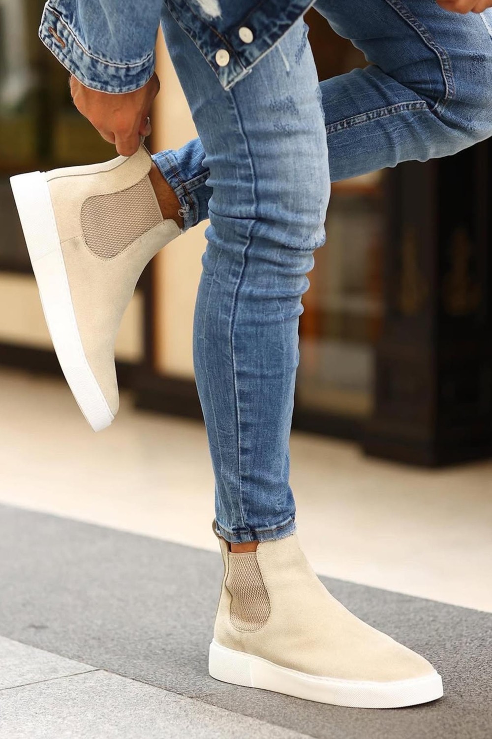 Shoetyle - Siyah Hakiki Deri Erkek Chelsea Bot - Siyah Taban - 250-041 görsel 8