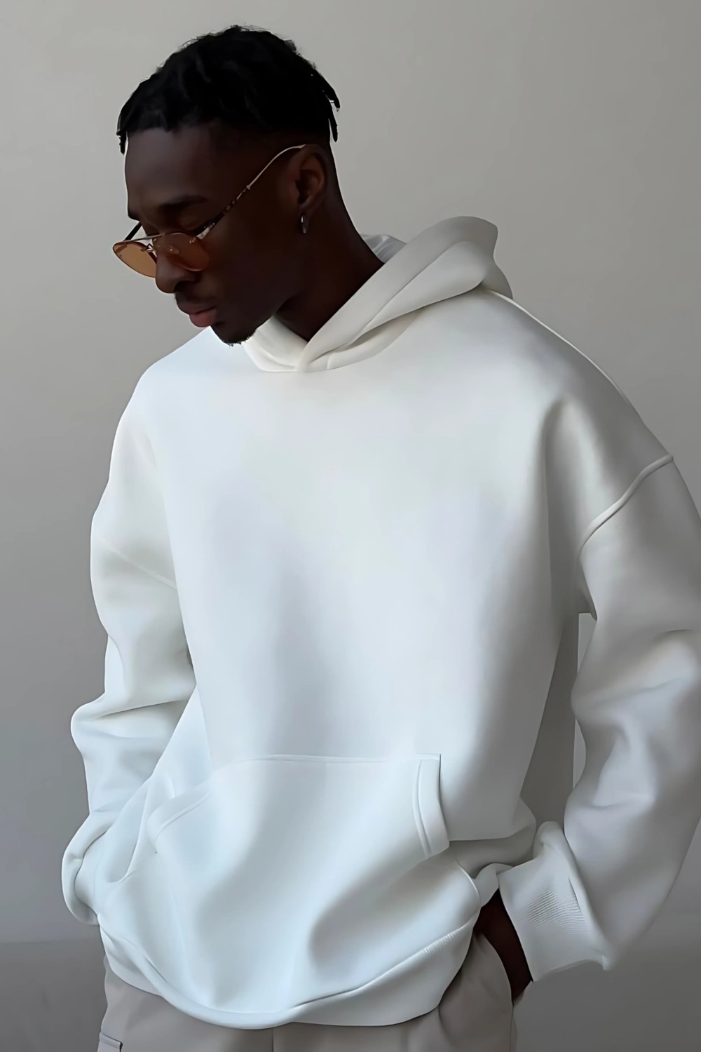 Guaraz Gri Yumuşacık Kumaşlı Oversize Fit Ici Polarlı Basic Kapüşonlu Sweatshirt Hoodie