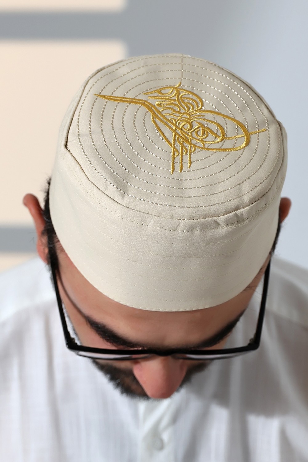 İhvan Online Osmanlı Tuğrası Nakışlı Kalıp Namaz Takkesi Siyah