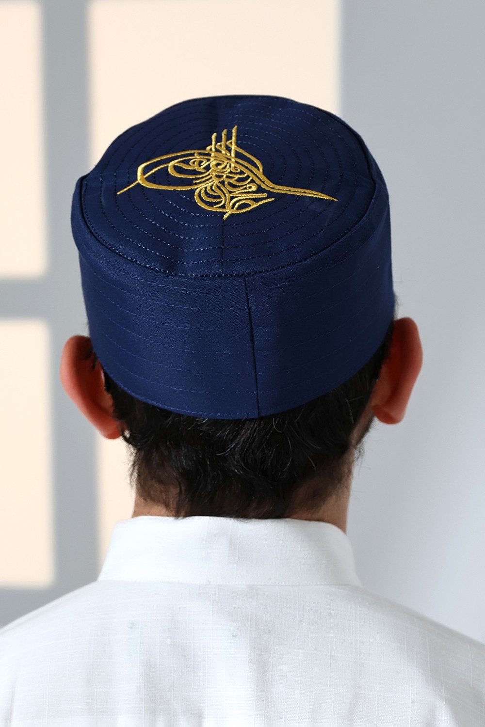 İhvan Online Osmanlı Tuğrası Nakışlı Kalıp Namaz Takkesi Siyah görsel 7