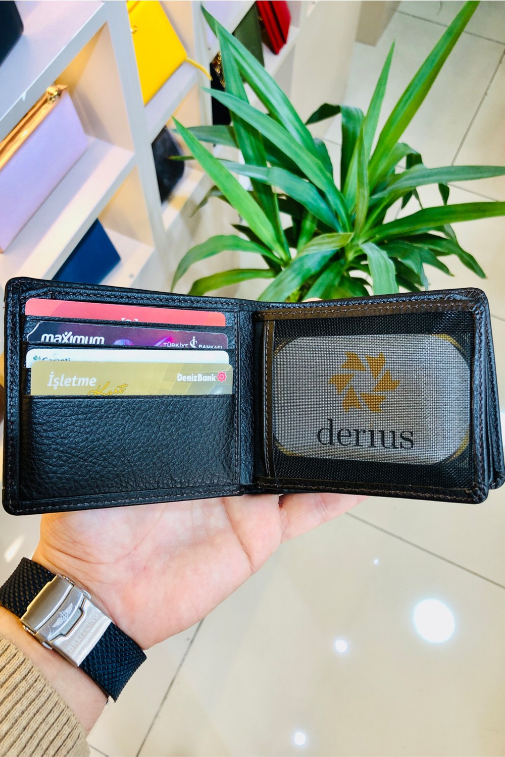 Derius Fly Taba Çok Kart Bölmeli Kişiye Özel Isim Baskılı Hakiki Deri Erkek Cüzdanı ( Kullanışlı Model ) görsel 2