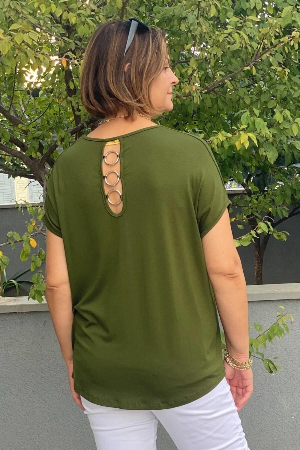 Mia Butik Büyük Beden Yeşil Minnoş Bluz görsel 2