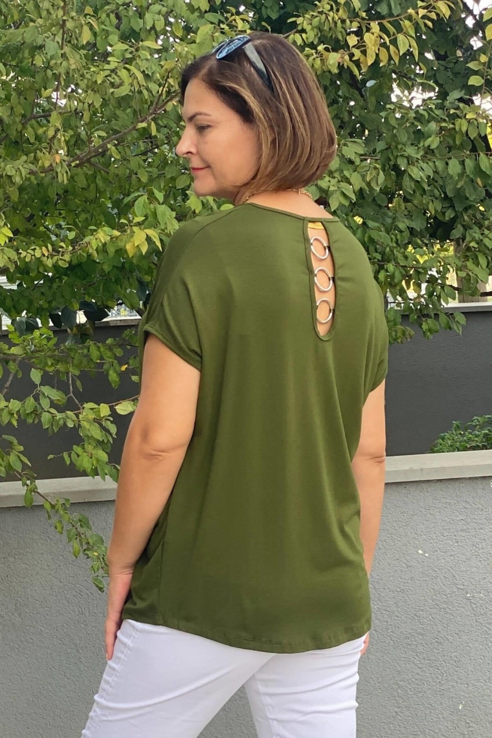 Mia Butik Büyük Beden Yeşil Minnoş Bluz görsel 4