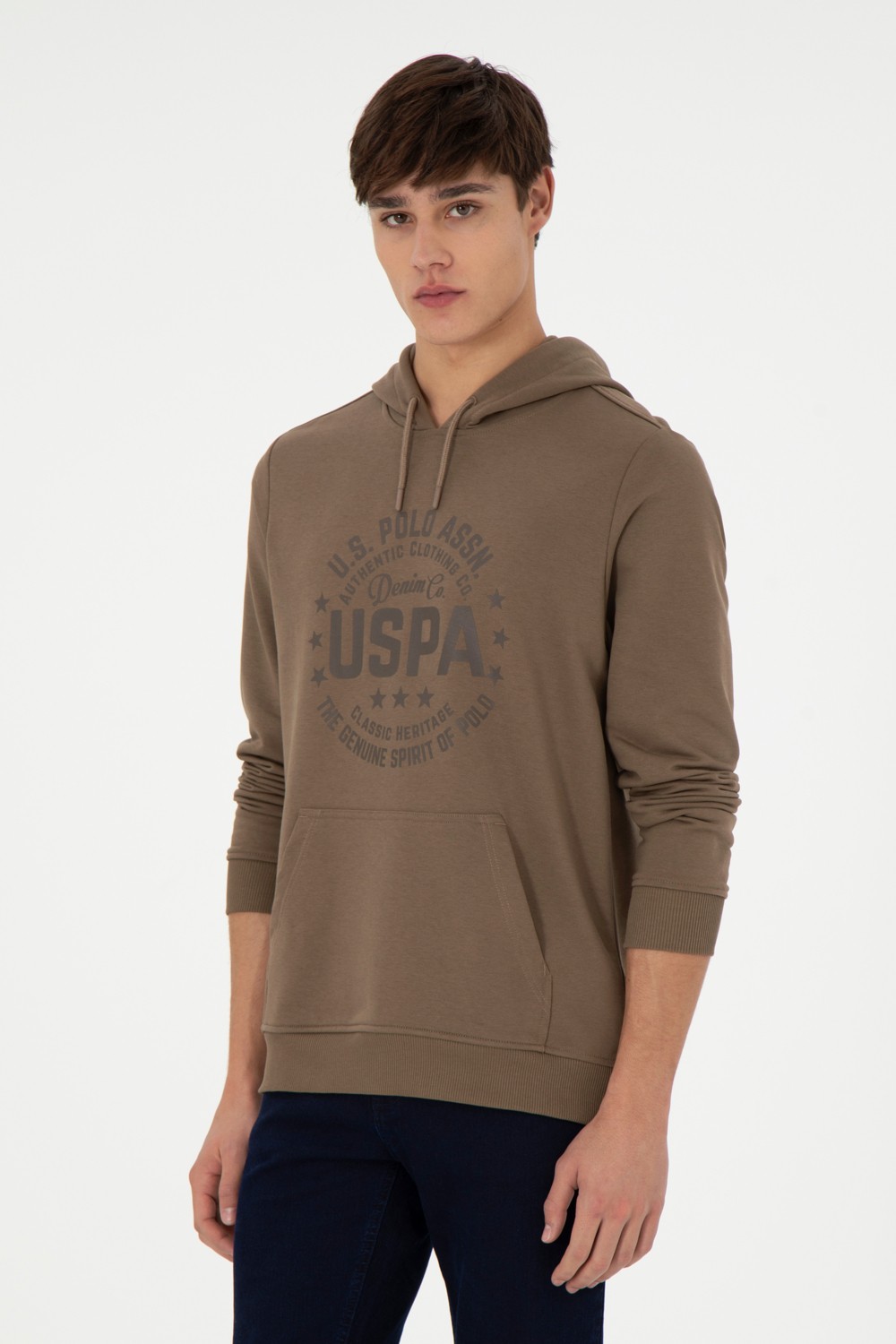 U.S. Polo Assn. Erkek Haki Sweatshirt 50290592-VR027