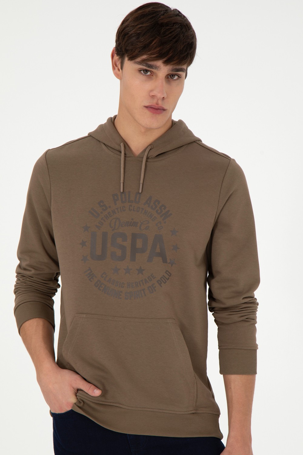 U.S. Polo Assn. Erkek Haki Sweatshirt 50290592-VR027 görsel 3