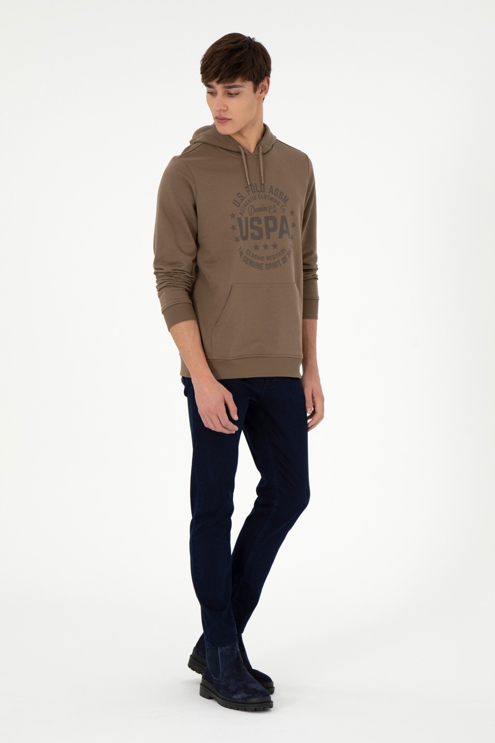 U.S. Polo Assn. Erkek Haki Sweatshirt 50290592-VR027 görsel 4