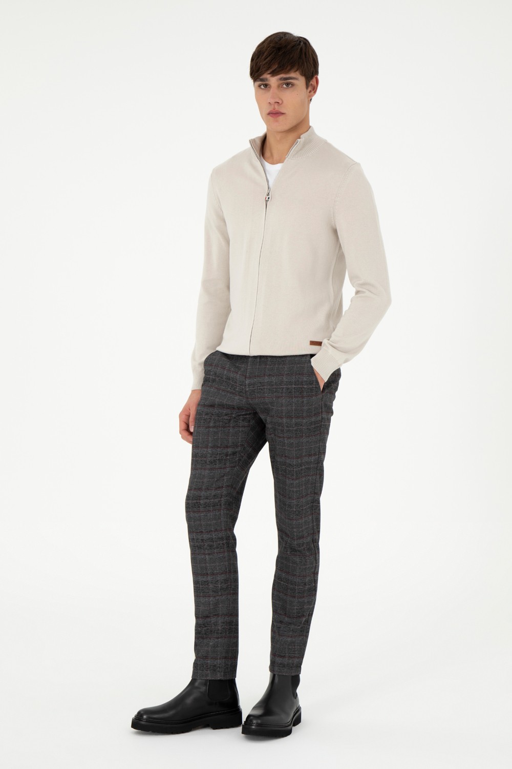 U.S. Polo Assn. Erkek Slim Fit Antrasit Kanvas Pantolon 50296159-VR006