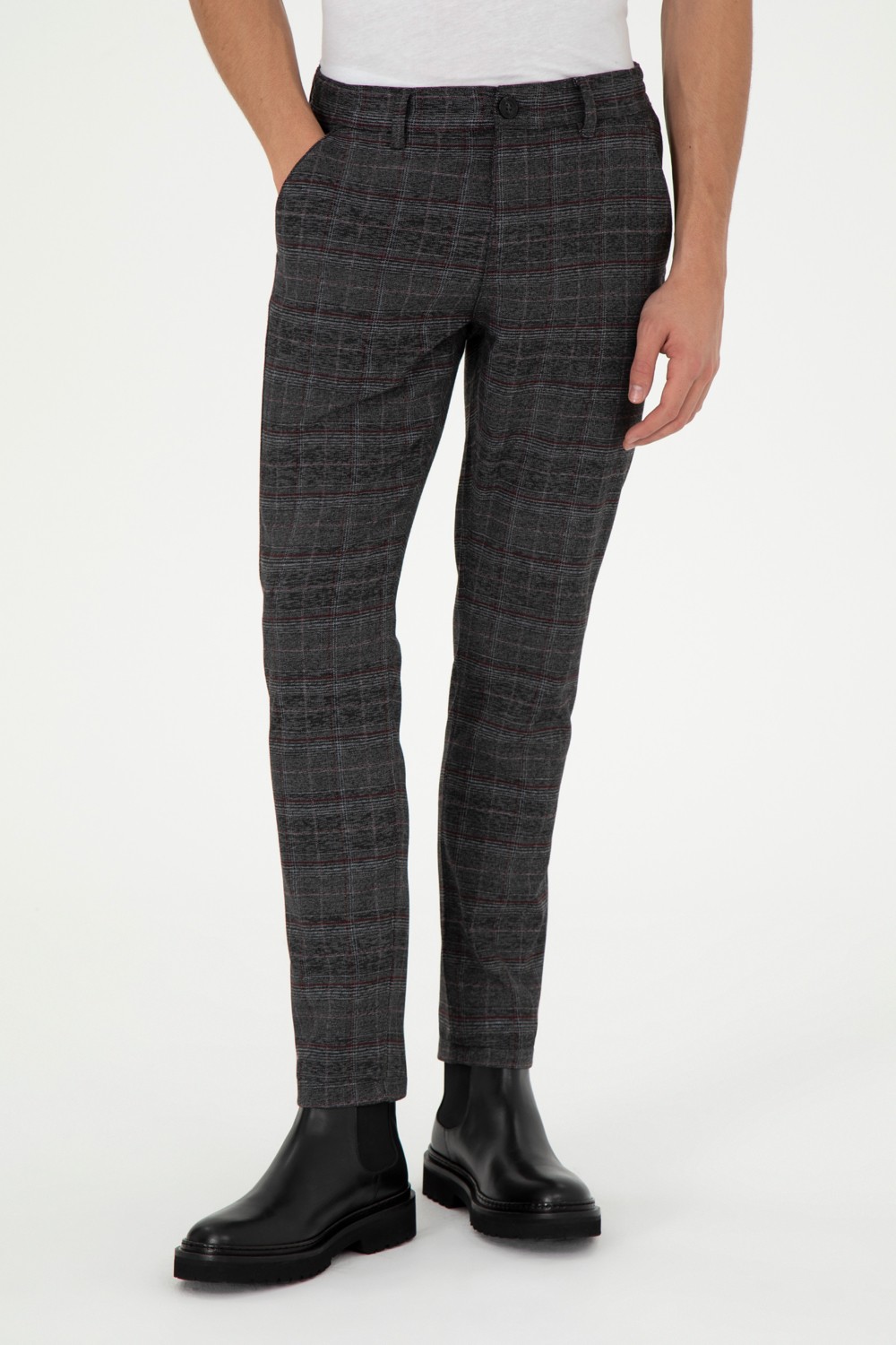 U.S. Polo Assn. Erkek Slim Fit Antrasit Kanvas Pantolon 50296159-VR006 görsel 2
