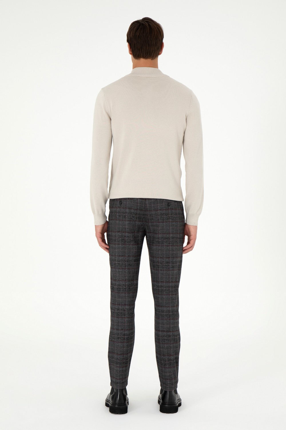 U.S. Polo Assn. Erkek Slim Fit Antrasit Kanvas Pantolon 50296159-VR006 görsel 4