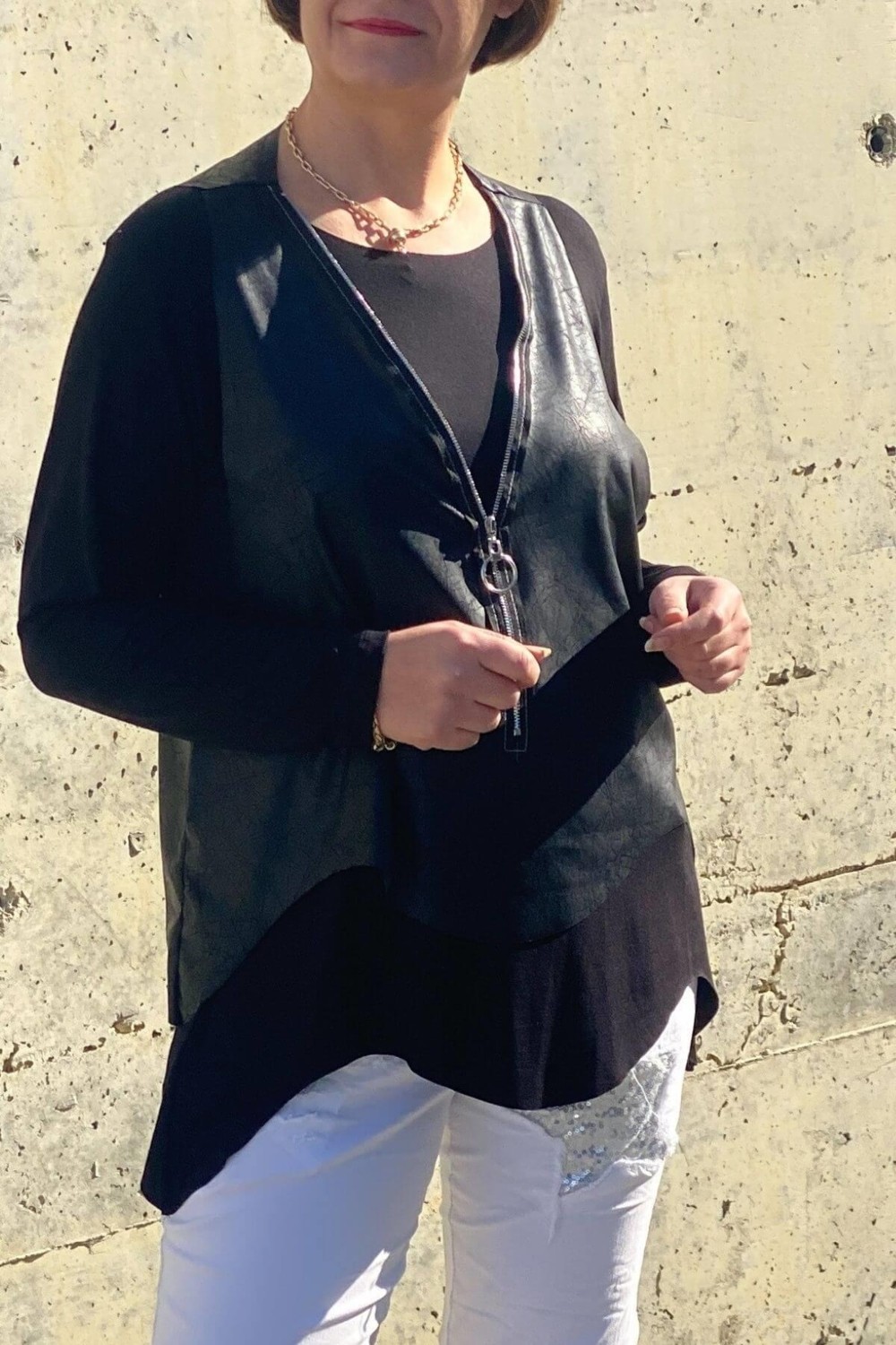 Mia Butik Kadın Siyah Yelekli Ikili Takım Bluz görsel 2