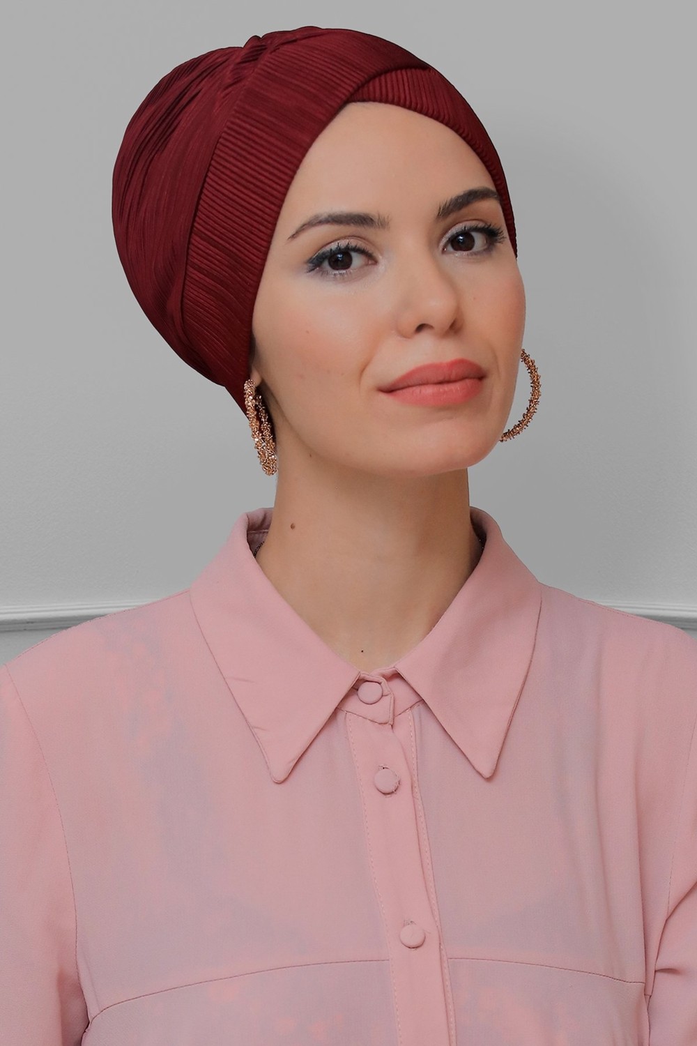 Hürrem Bone Krem Pratik Hazır Geçmeli Tesettür Bone Fukuro Piliseli Çapraz Büzgülü 1822_40 görsel 3