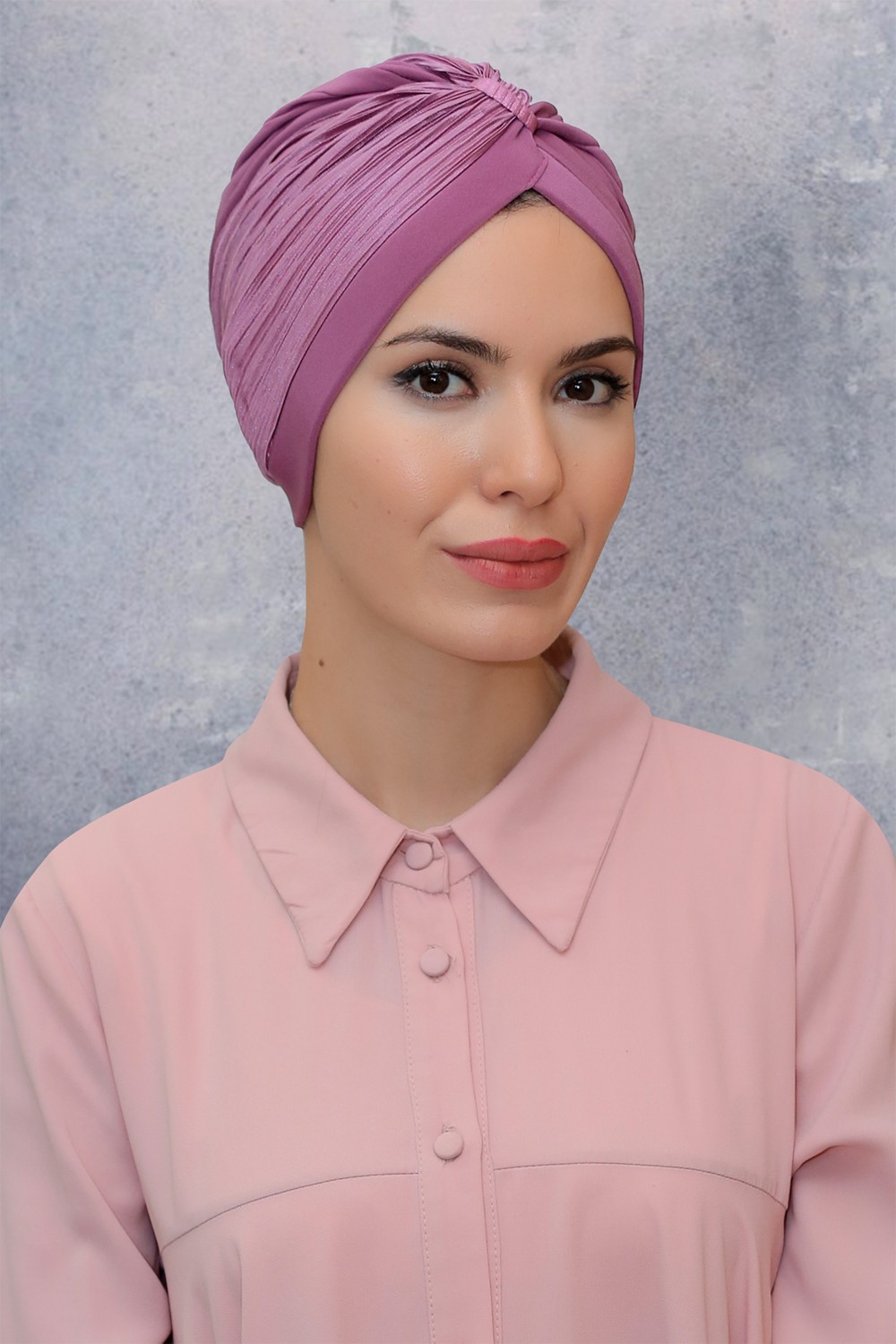 Hürrem Bone Şarabi Pratik Hazır Geçmeli Tesettür Bone Fukuro Sandy Kumaş Büzgülü 1831_08 görsel 2