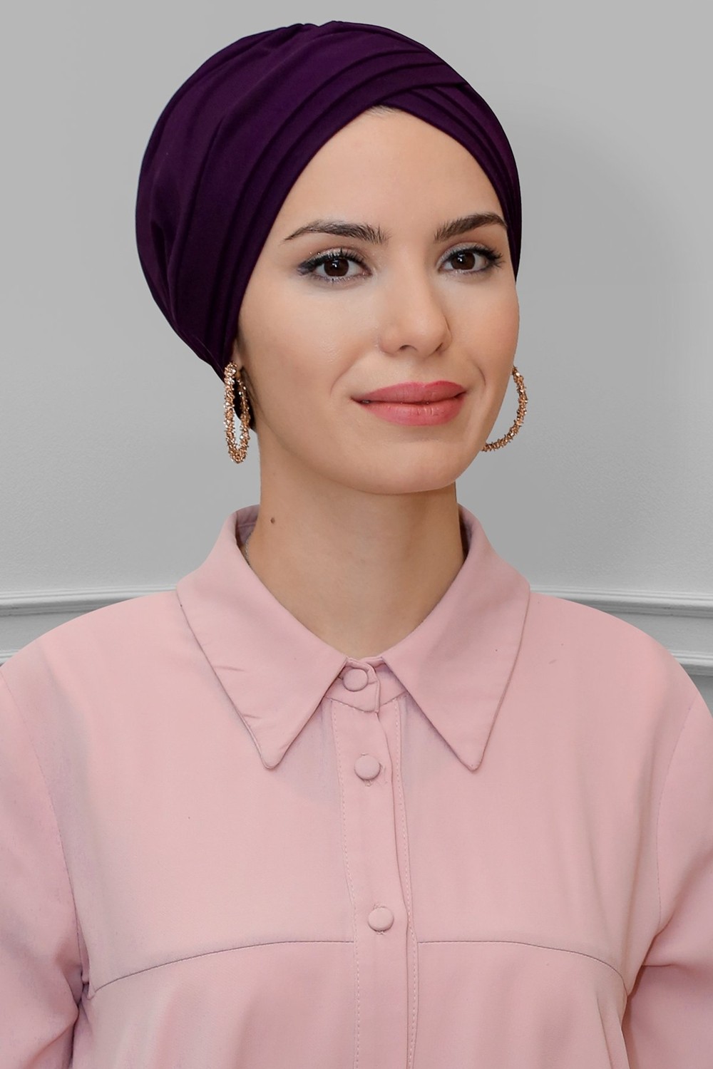 Hürrem Bone Gül Kurusu Pratik Hazır Geçmeli Tesettür Bone Sandy Kumaş Üç Çapraz 1803_18 görsel 3