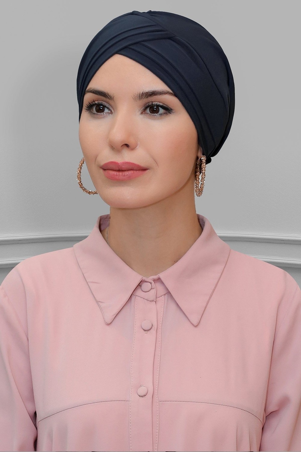 Hürrem Bone Gül Kurusu Pratik Hazır Geçmeli Tesettür Bone Sandy Kumaş Üç Çapraz 1803_18 görsel 4