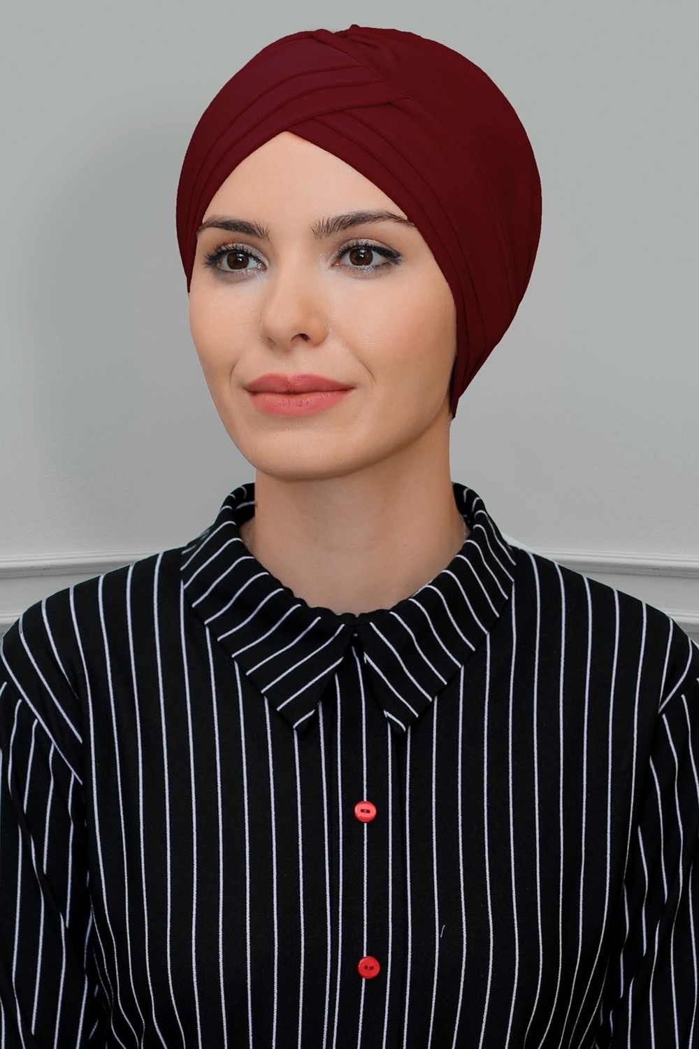 Hürrem Bone Gül Kurusu Pratik Hazır Geçmeli Tesettür Bone Sandy Kumaş Üç Çapraz 1803_18 görsel 8