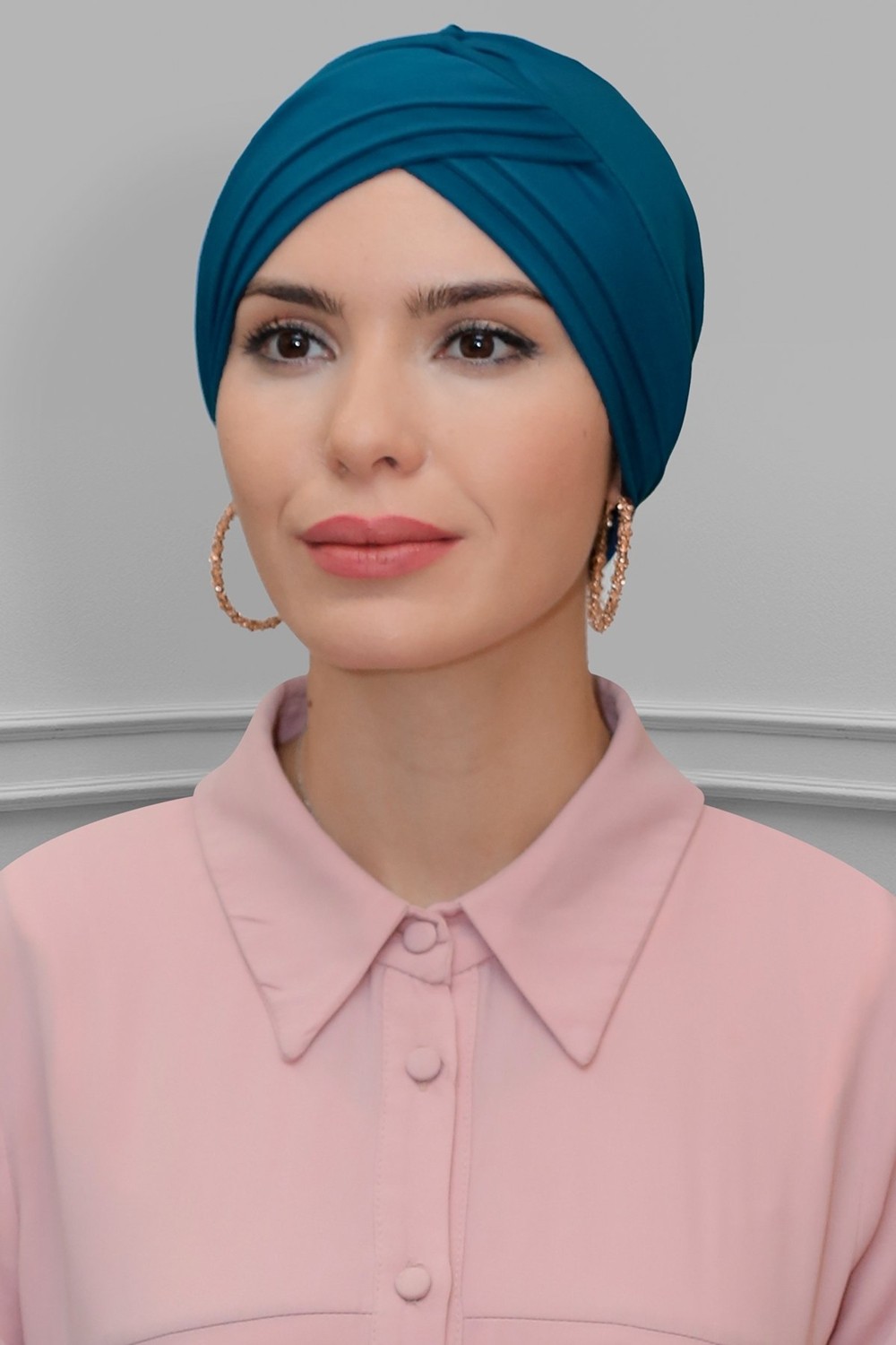Hürrem Bone Gül Kurusu Pratik Hazır Geçmeli Tesettür Bone Sandy Kumaş Üç Çapraz 1803_18 görsel 6