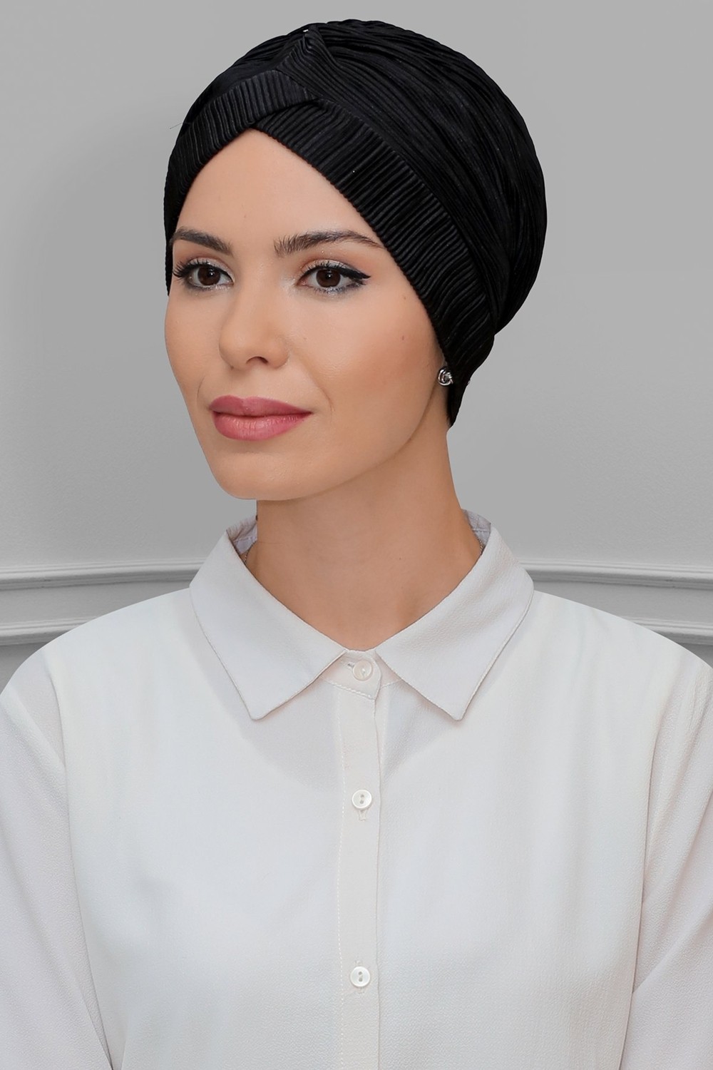 Hürrem Bone Mürdüm Pratik Hazır Geçmeli Tesettür Bone Fukuro Piliseli Tek Çapraz Büzgülü 1824_07