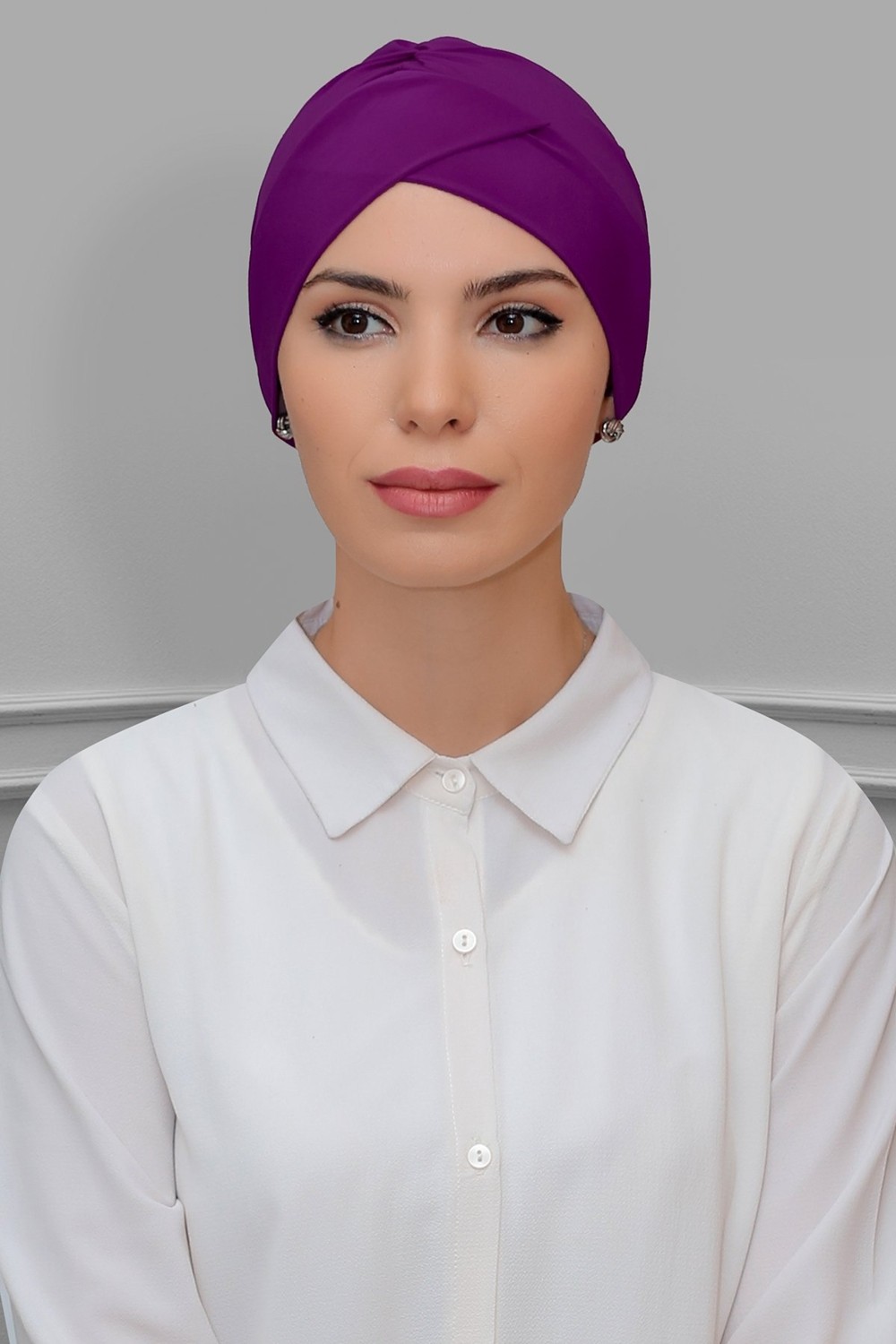 Hürrem Bone Siyah Pratik Hazır Geçmeli Tesettür Bone Sandy Kumaş Çapraz Büzgülü 1801_01 görsel 2