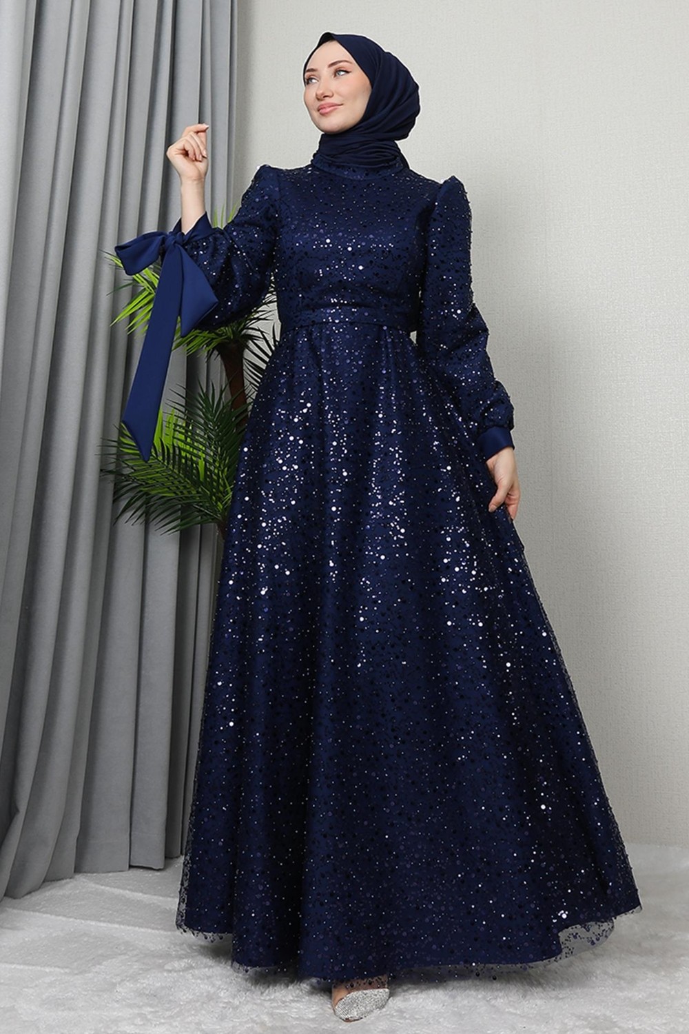 Giza Store Betül Tesettür Abiye Bordo görsel 6