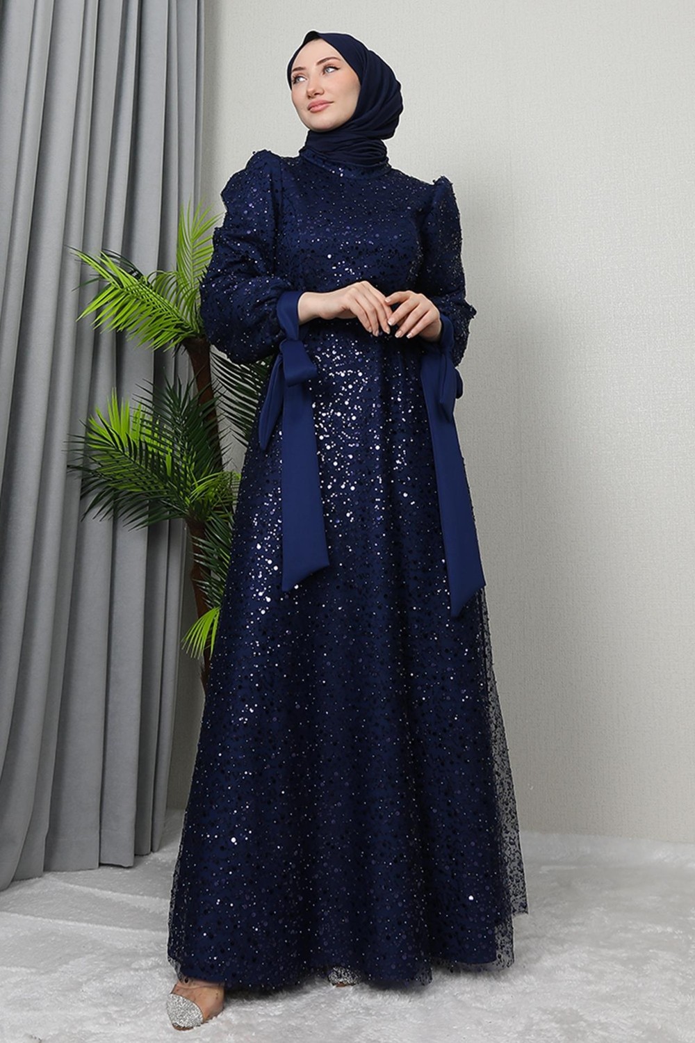 Giza Store Betül Tesettür Abiye Bordo görsel 8