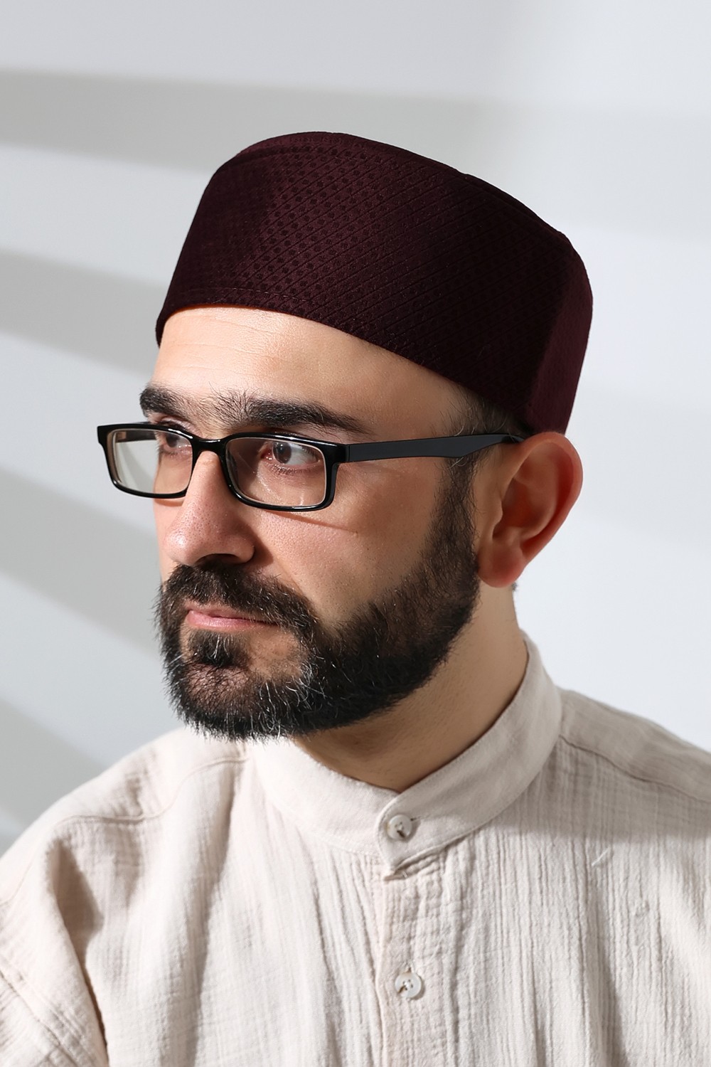 İhvan Yeşil Petek Kareli Kadife Kalıp Namaz Takkesi Erkekler İçin Şık Sezonluk Tasarım
