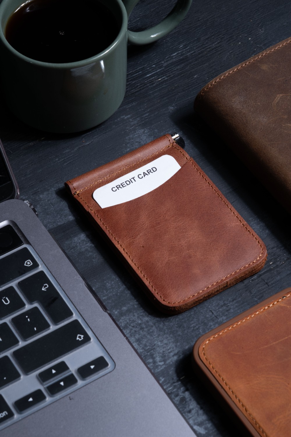 Saraci Leather Craft Deri Slim Kartlık ve Cüzdan, Para Klips Detaylı görsel 5