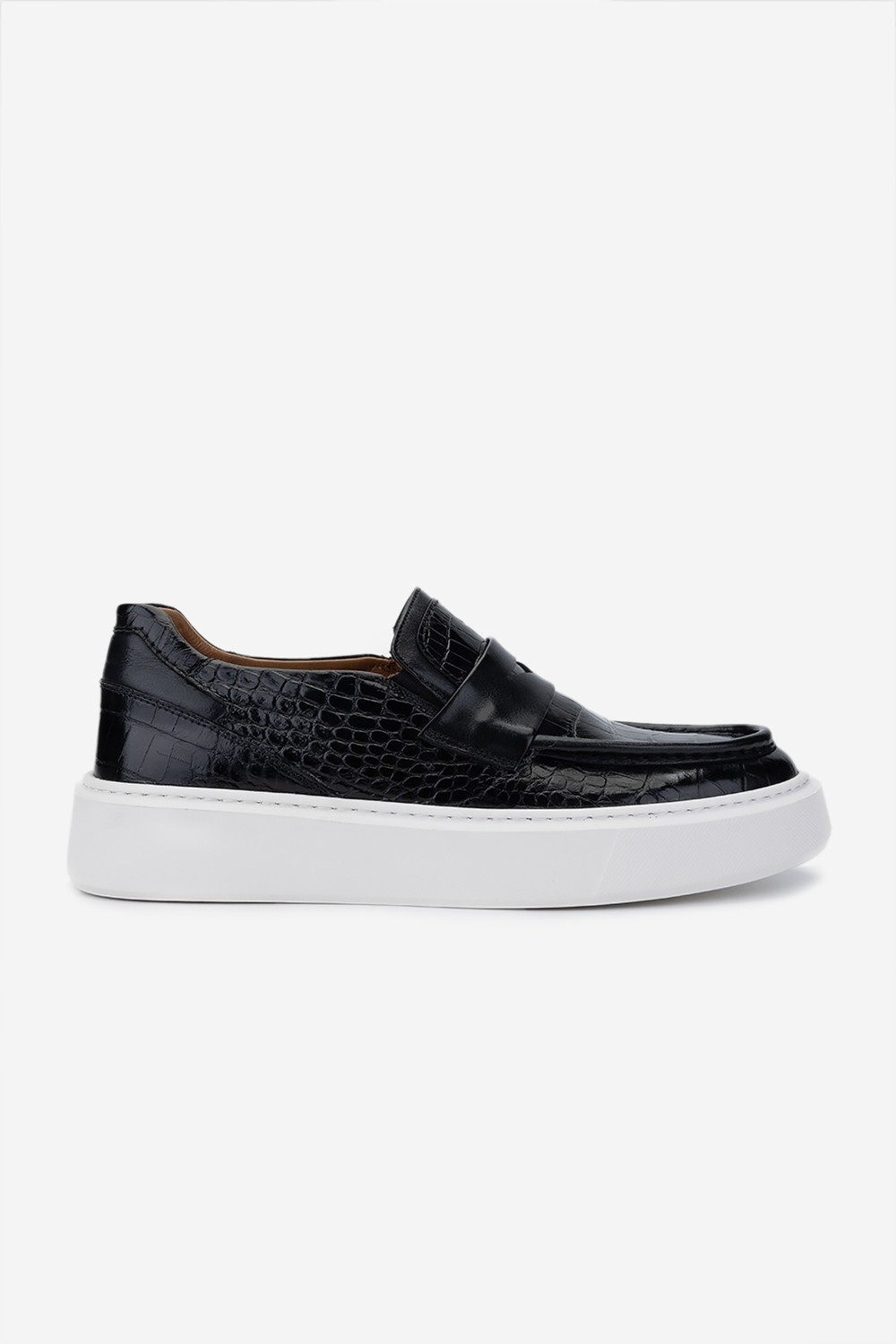 Valmenti Erkek Deri Siyah Loafer Ayakkabı 537 3468 Erk Ayk SK24-25 Sıyah Kroko/syh