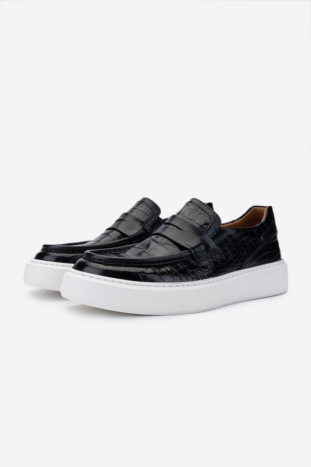 Valmenti Erkek Deri Siyah Loafer Ayakkabı 537 3468 Erk Ayk SK24-25 Sıyah Kroko/syh görsel 5