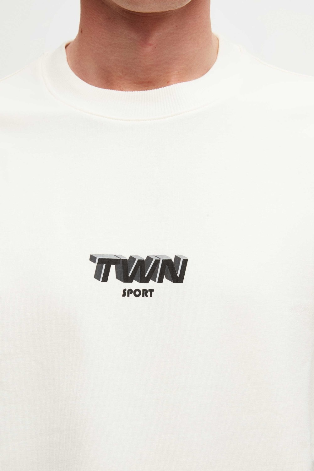 TWN Relaxed Fit Ekru Baskılı Sweatshirt 2ECE25ORT2791 görsel 3