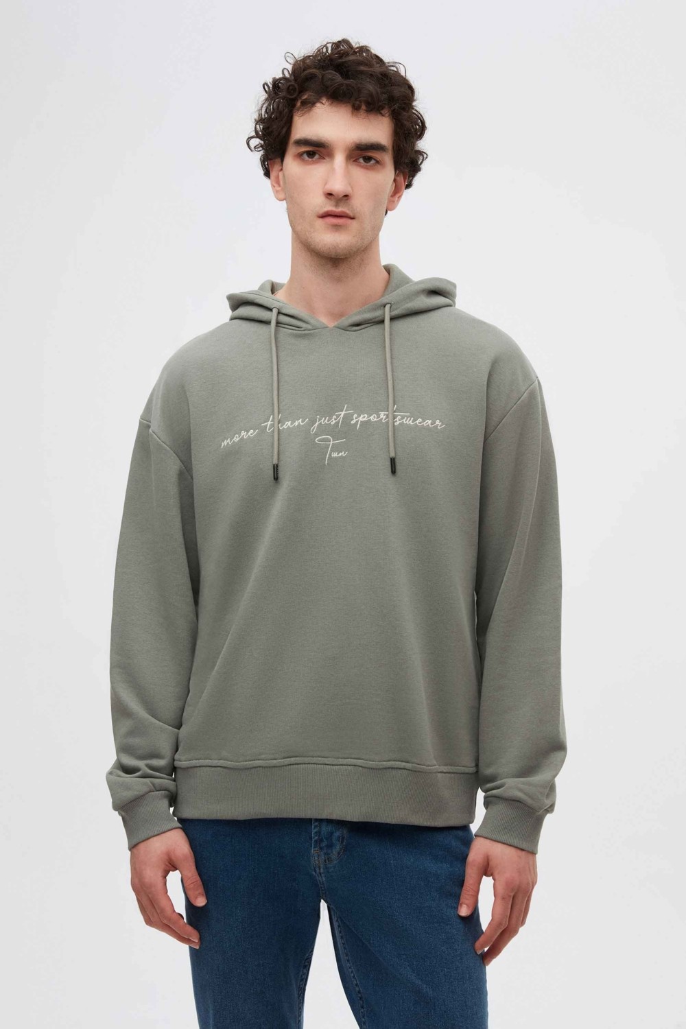 TWN Relaxed Fit Tütün Nakışlı 3 Iplik Kapüşonlu Sweatshirt 3ECE24ORT0493