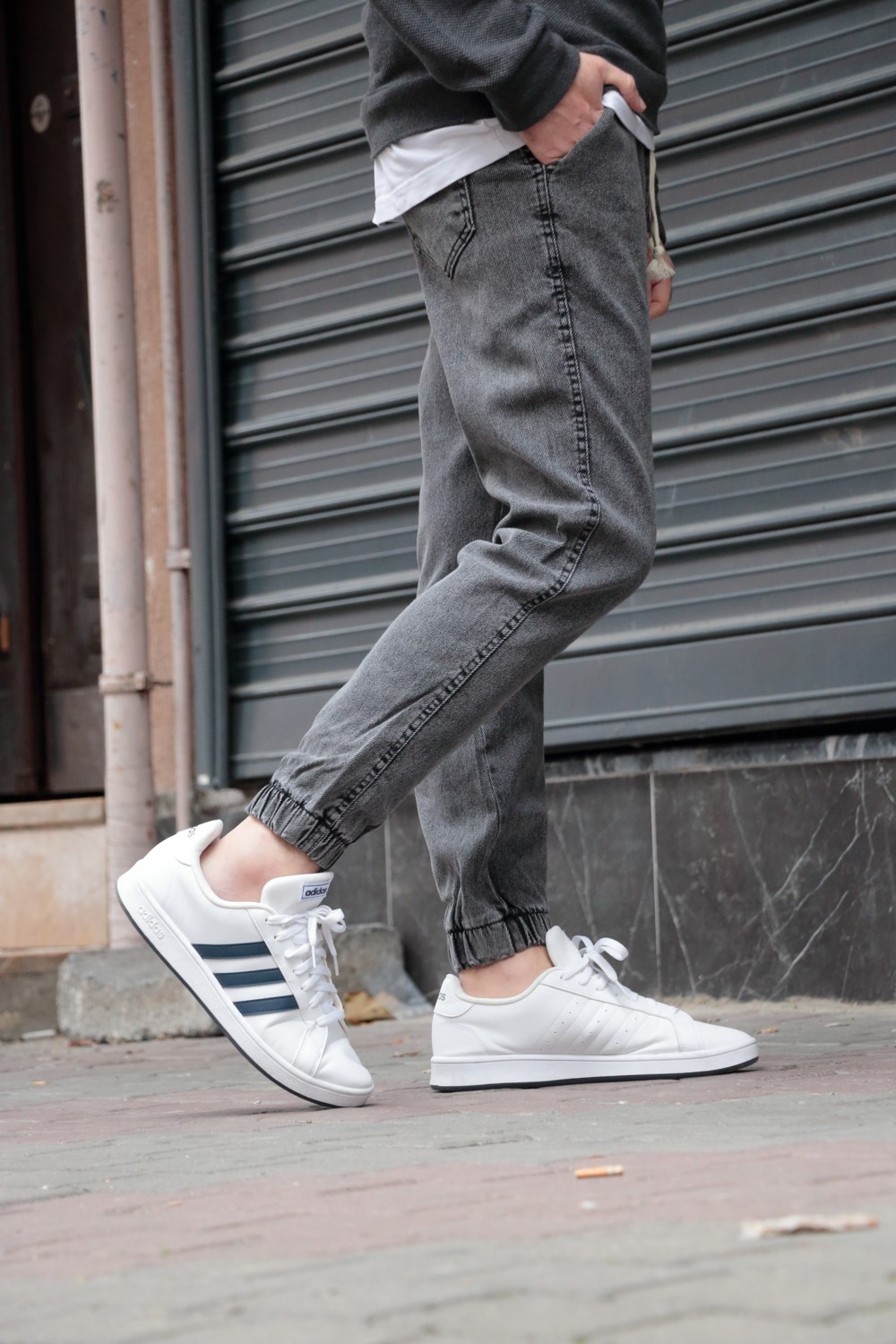 Greenpoll Erkek Siyah Jogger Kot Pantolon - Lastikli Bel ve Paça, Yıkamalı Denim