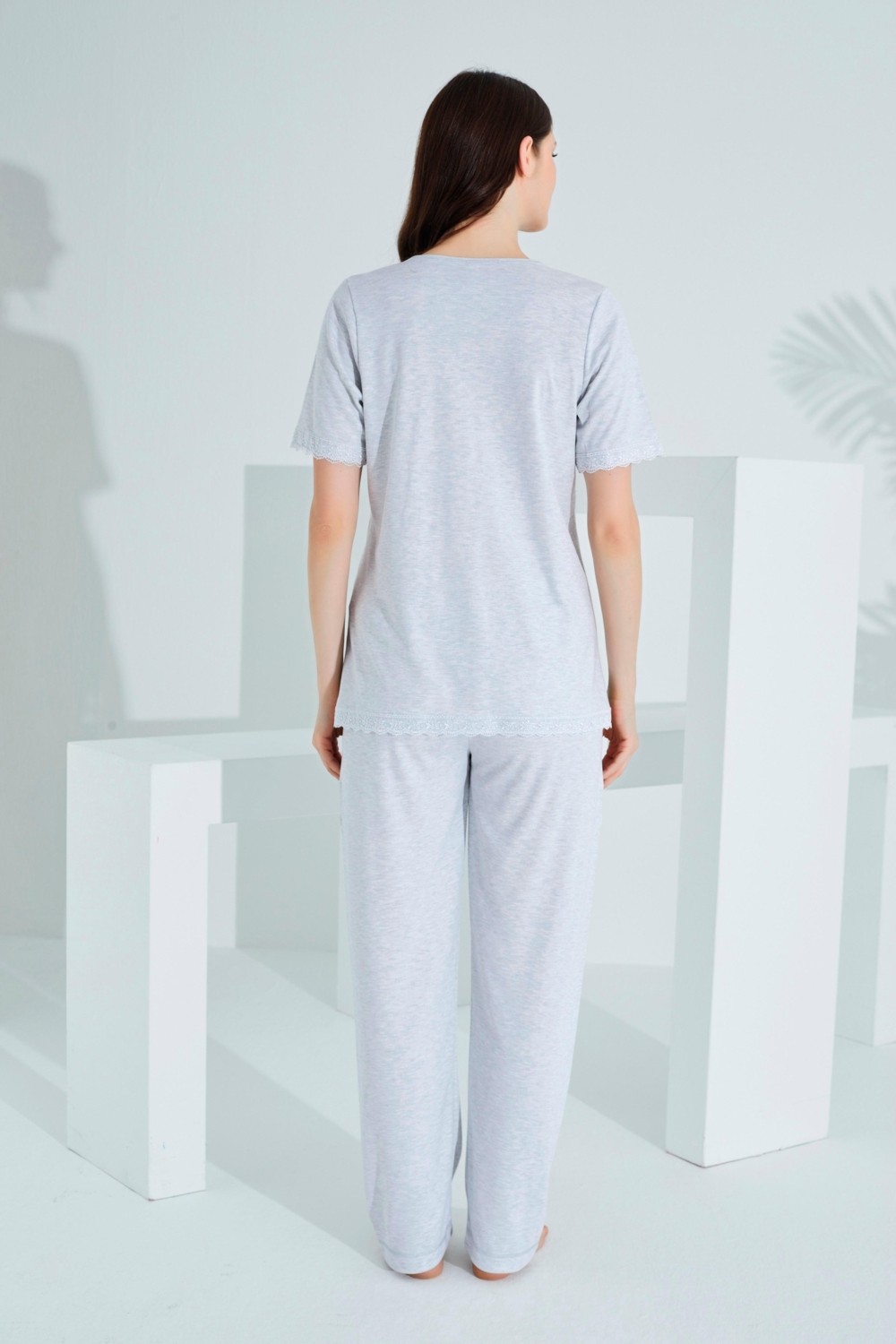 Etoile Bambu Dantel Detaylı Hamile Lohusa Pijama Takım 30256-30260 görsel 4