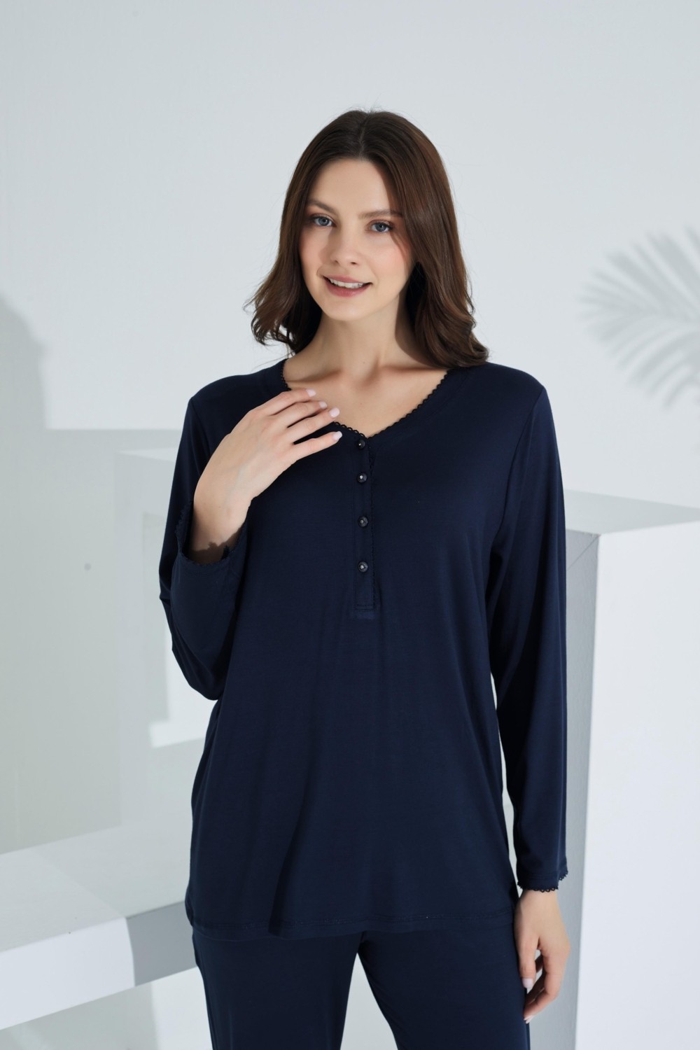 Etoile Bambu Uzun Kol Hamile Lohusa Pijama Takım 30231-30235 görsel 2