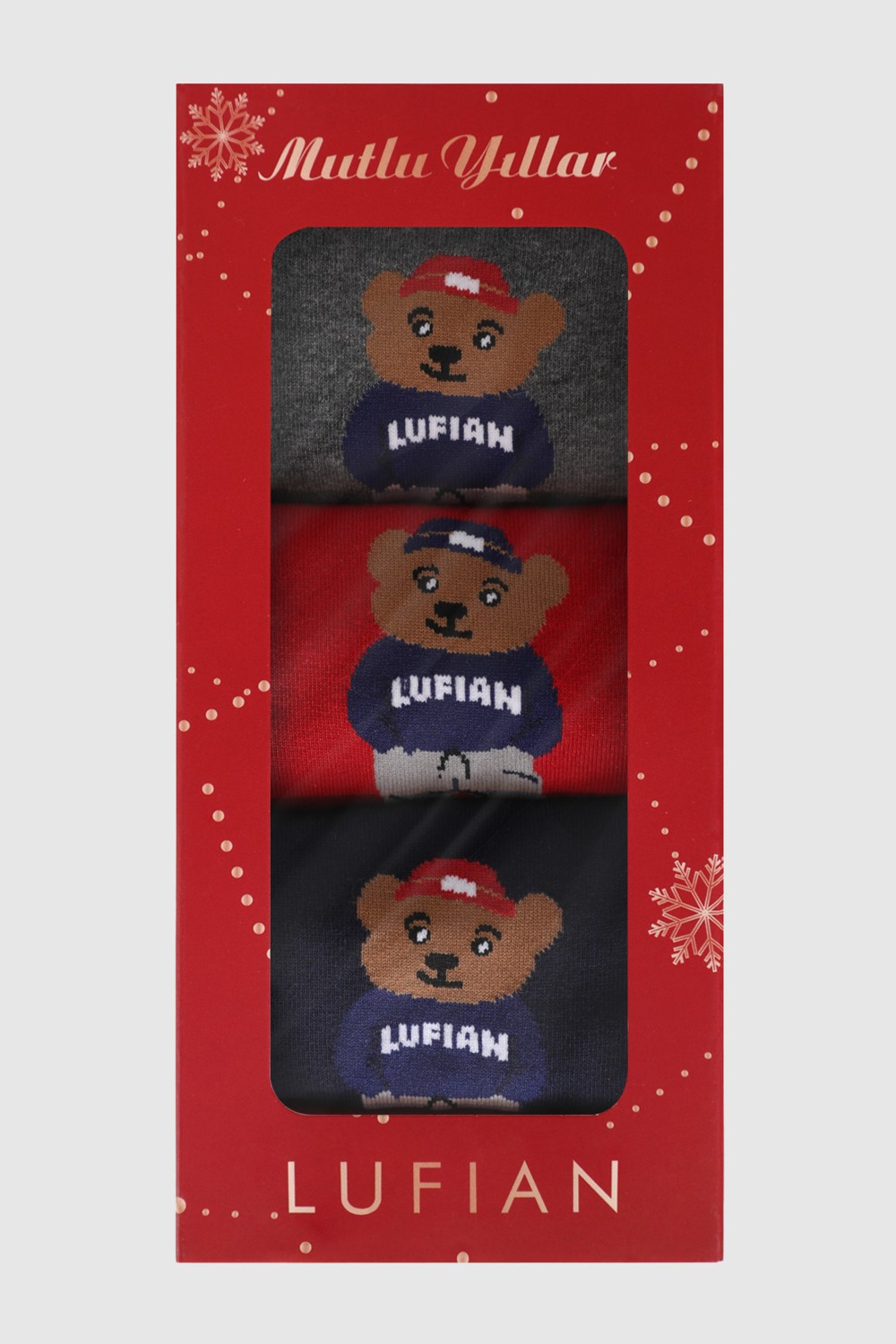 Lufian Bear 3'lü Set Erkek Çorap Standart
