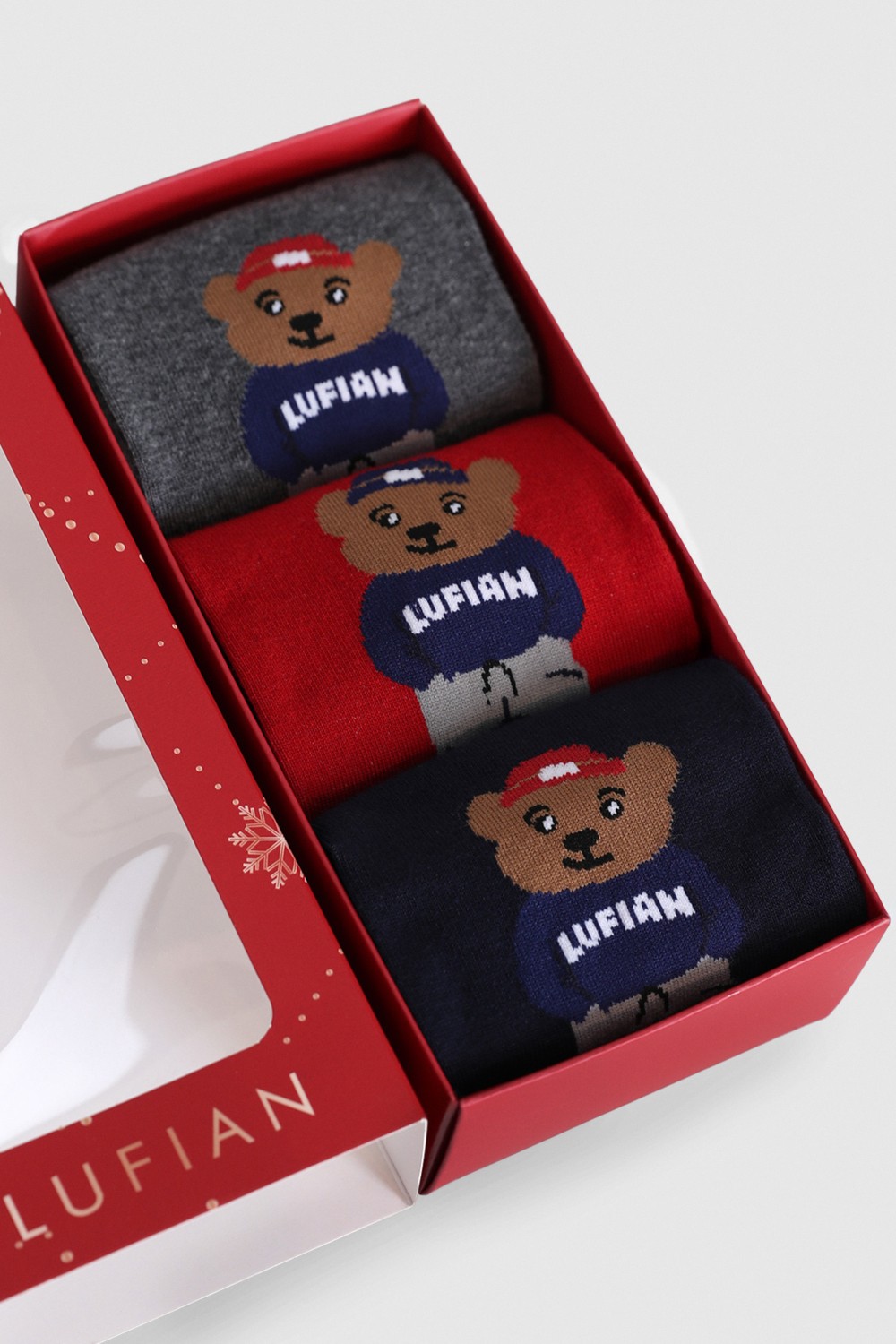 Lufian Bear 3'lü Set Erkek Çorap Standart görsel 2