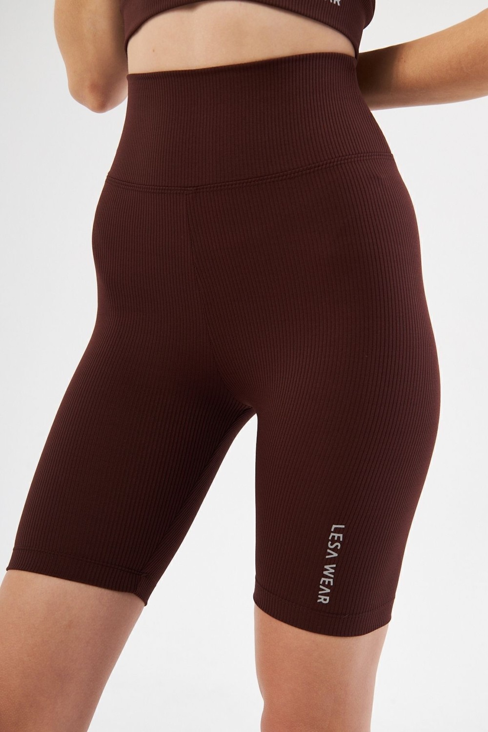 Lesa Wear Fitilli Yüksek Bel Likralı Toparlayıcı Kısa Şort Tayt görsel 2